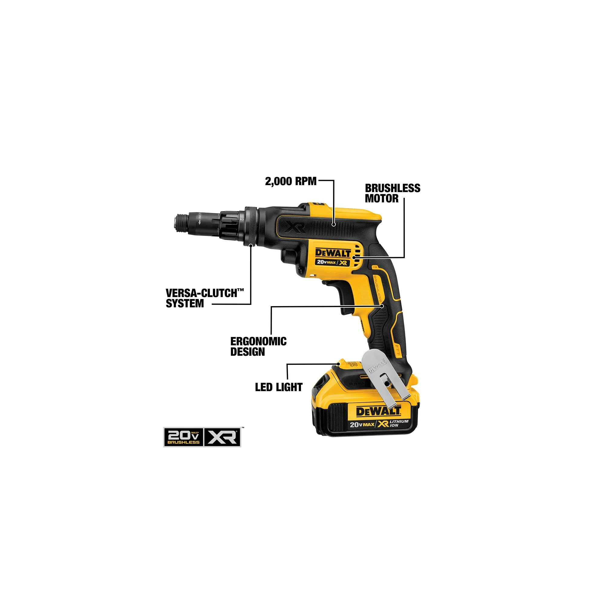 DeWalt 20V MAX XR® Versa-Clutch Adjustable Torque Screw Gun Kit - Image 8