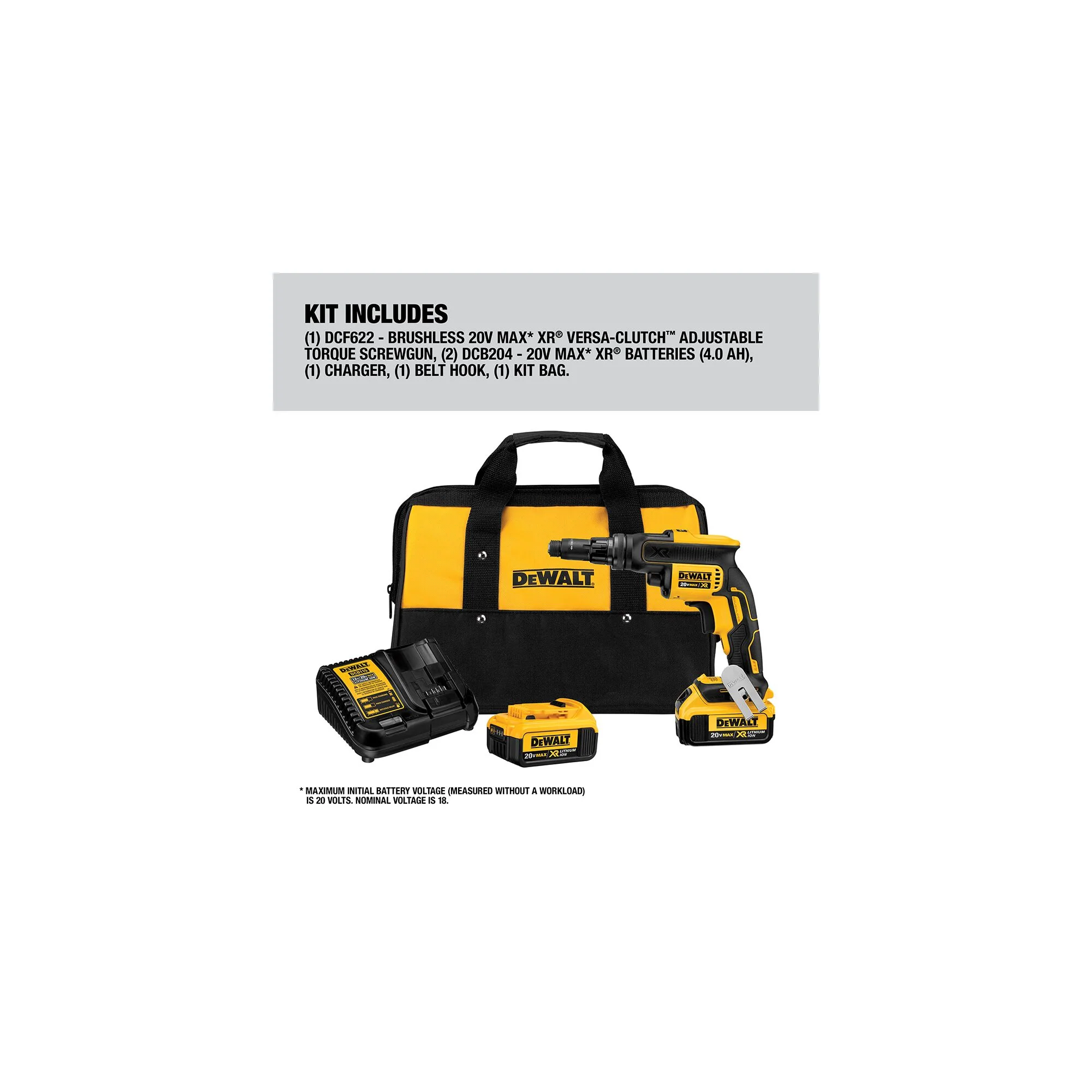 DeWalt 20V MAX XR® Versa-Clutch Adjustable Torque Screw Gun Kit - Image 9