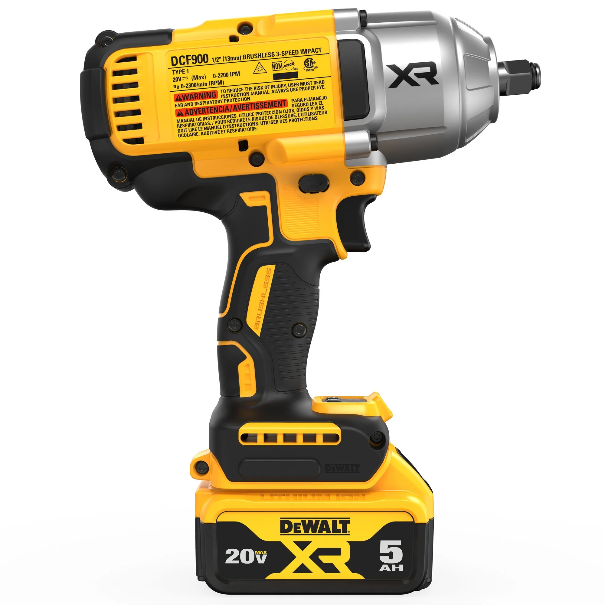 DeWalt 20V MAX XR® 1/2" High Torque Impact Wrench w/ Hog Ring Anvil Kit - Image 5