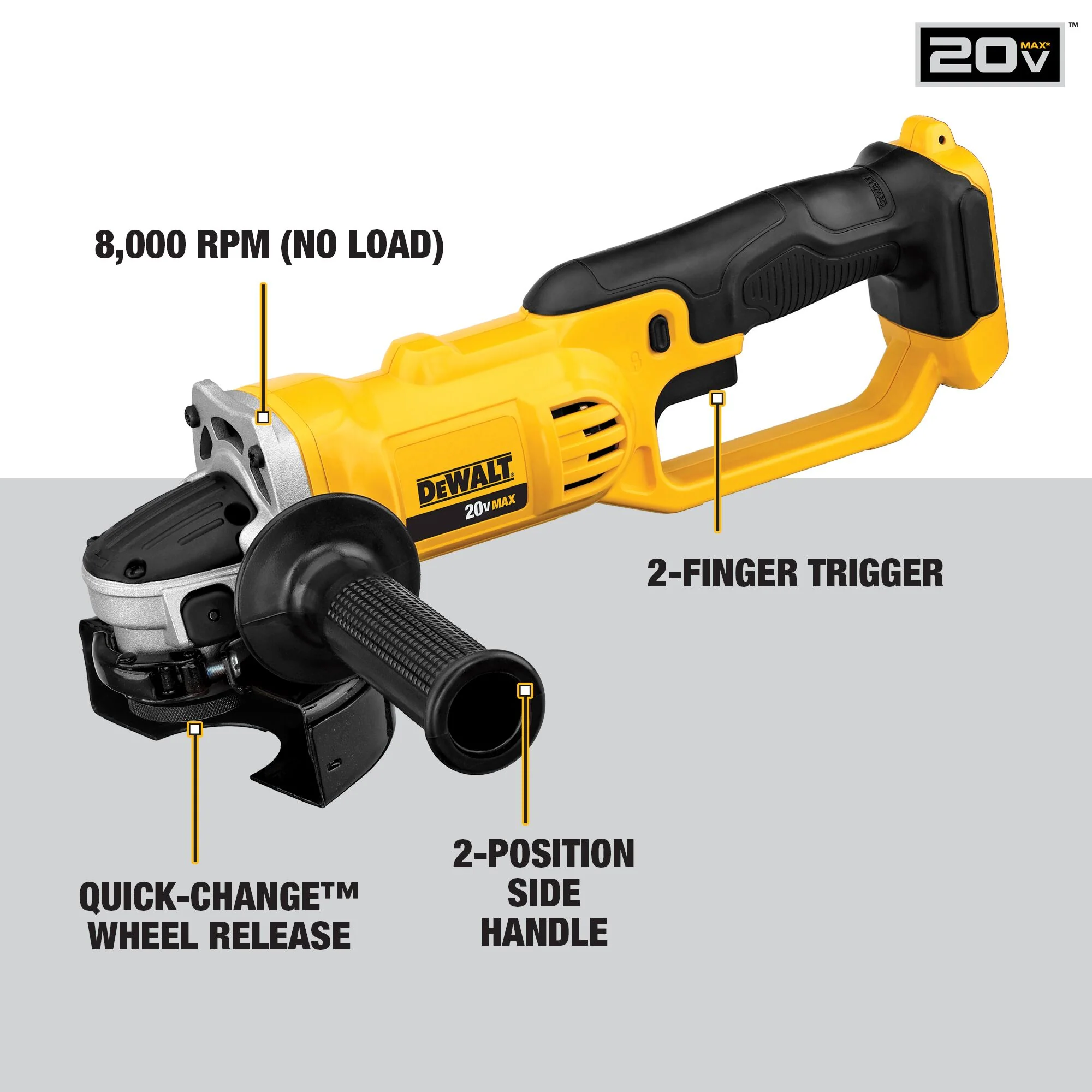 DeWalt 20V MAX 4-1/2" / 5'' Grinder - Tool Only - Image 6