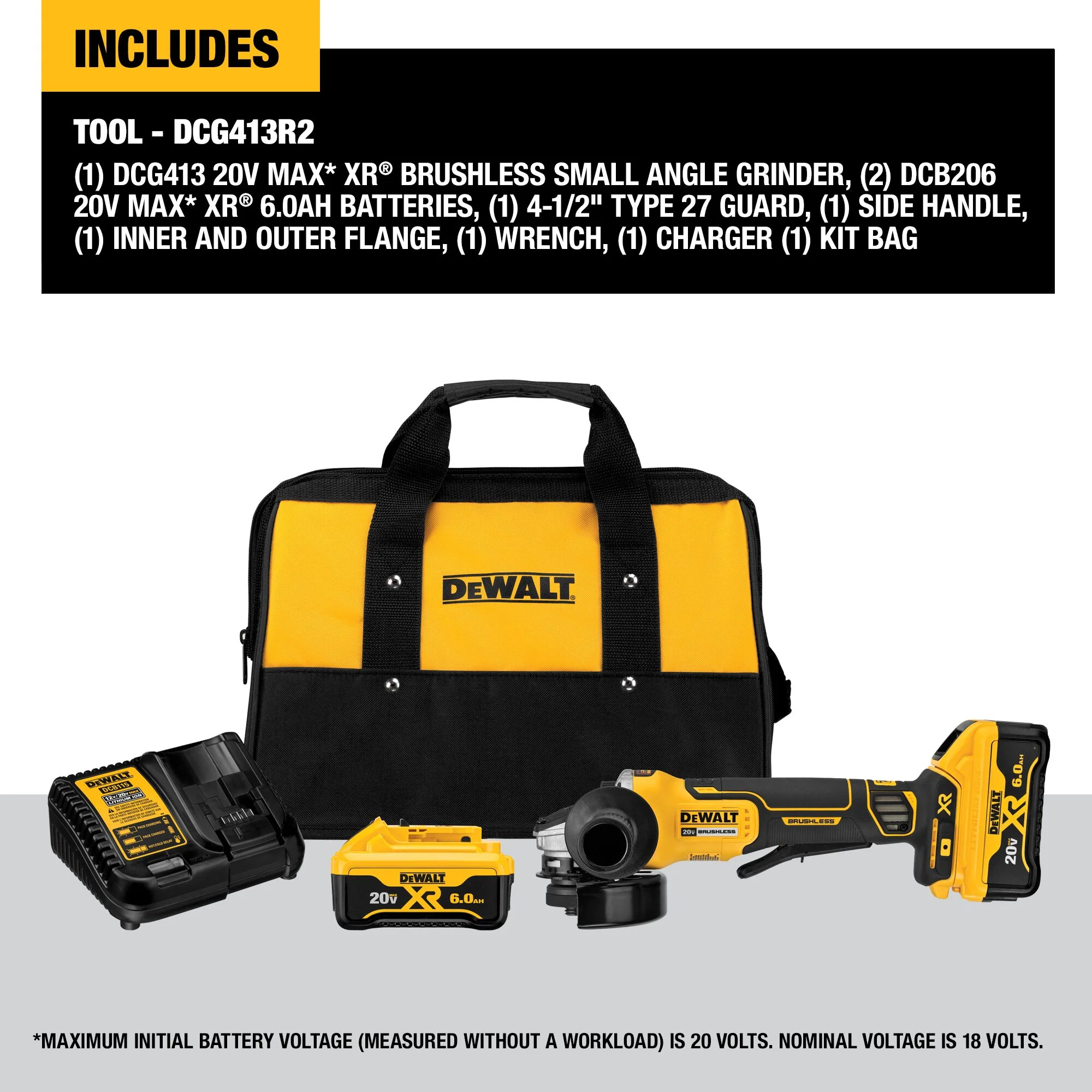 DeWalt 20V MAX XR® 4.5" Small Angle Grinder Kit w/ Kickback Brake - Image 9