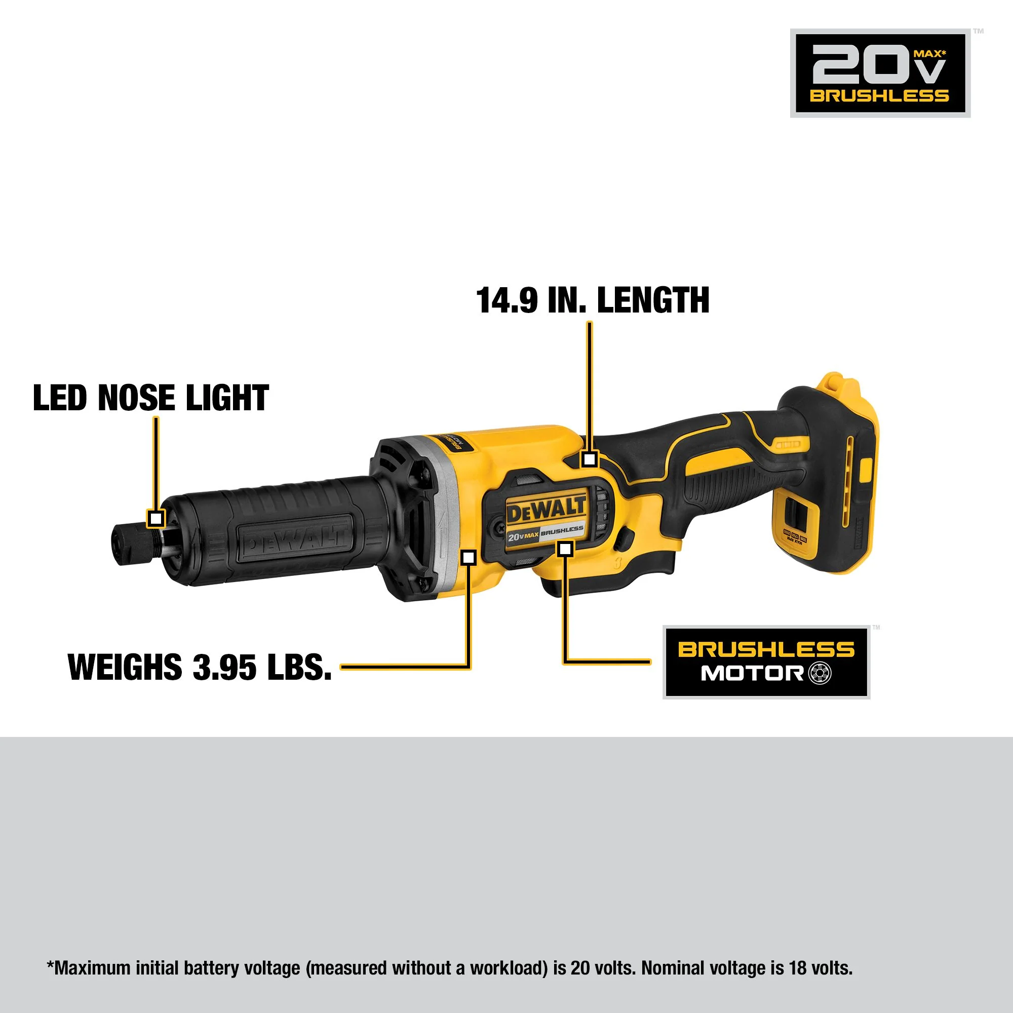 DeWalt 20V MAX XR® Brushless 1-1/2" Variable Speed Cordless Die Grinder Kit - Image 4