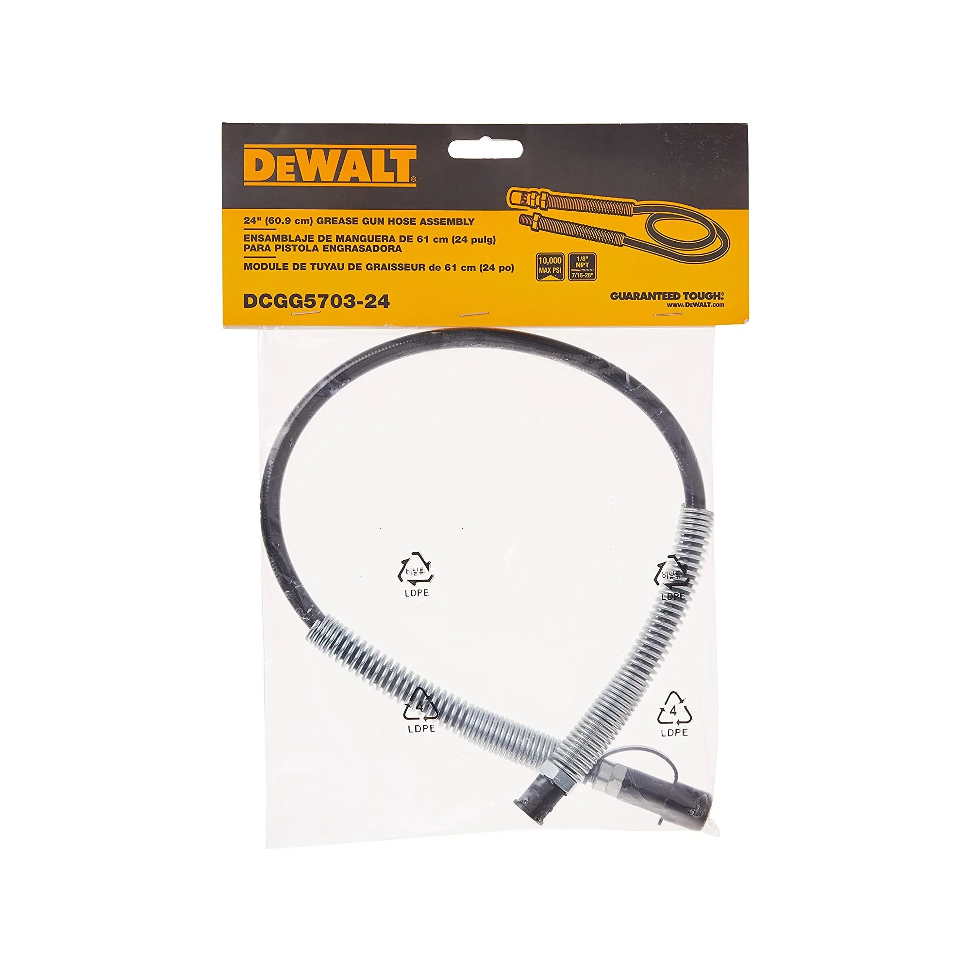 DeWalt 1/8" NPT Grease Gun Hose - 24" - Image 4