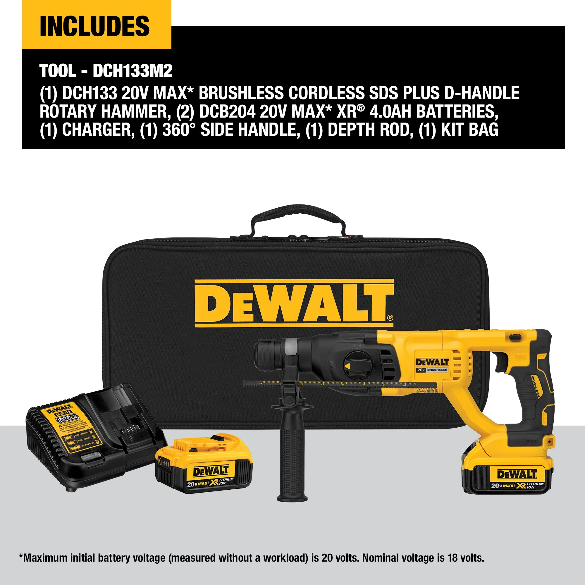 DeWalt 20V MAX 1" Brushless SDS Plus D-Handle Rotary Hammer Kit - Image 15