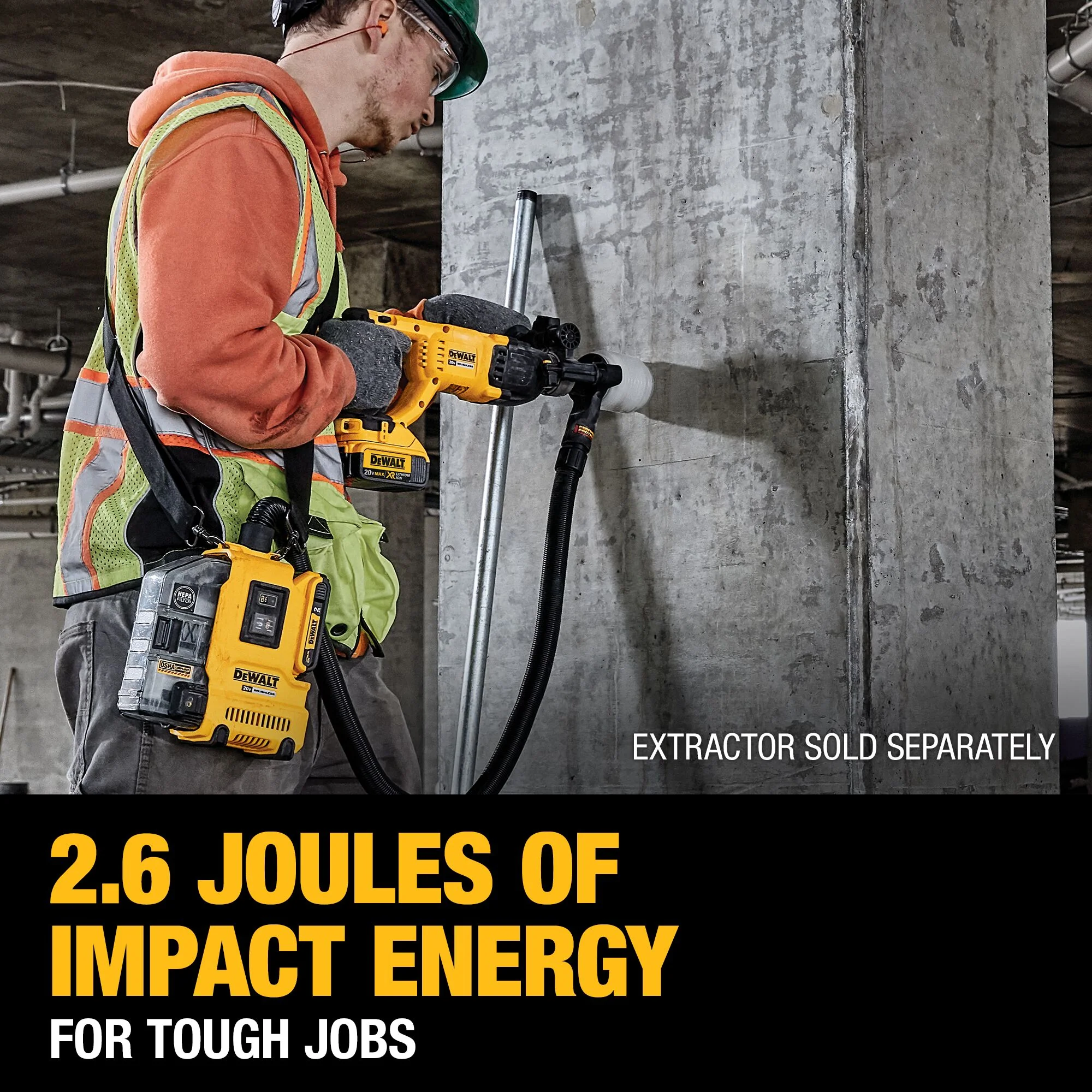 DeWalt 20V MAX 1" Brushless SDS Plus D-Handle Rotary Hammer Kit - Image 18