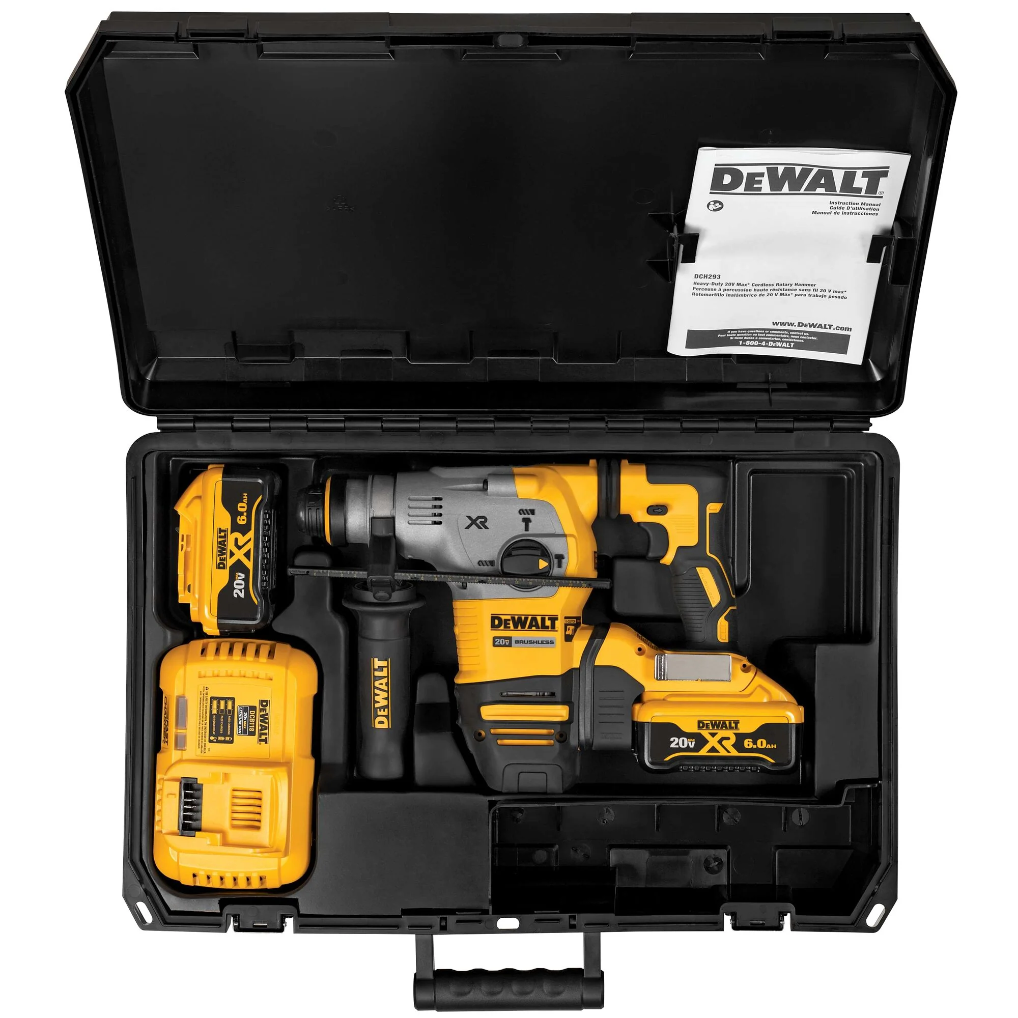 DeWalt DCH293R2 20V MAX XR® 1-1/8" Brushless SDS Plus L-Shape Rotary Hammer Kit - Image 14