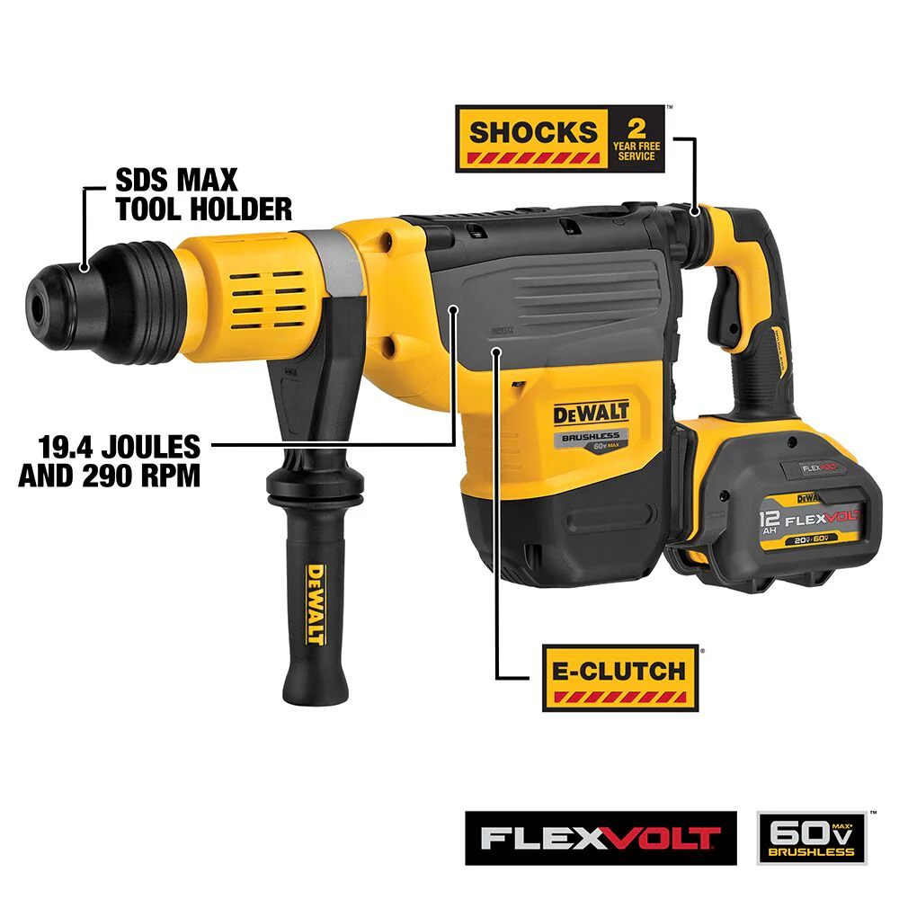 DeWalt 60V MAX 2" Brushless SDS MAX Combination Rotary Hammer Kit - Image 4
