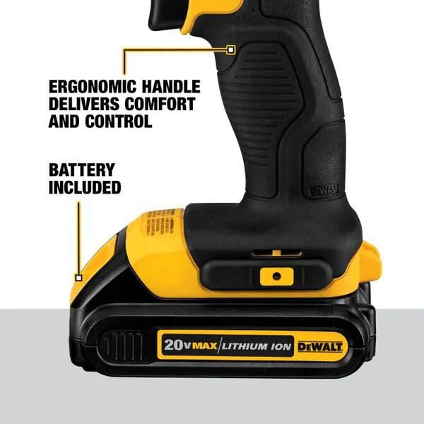 DeWalt 20V Li-Ion Compact Drill & Impact Kit (DCD771 + DCF885) - Image 14