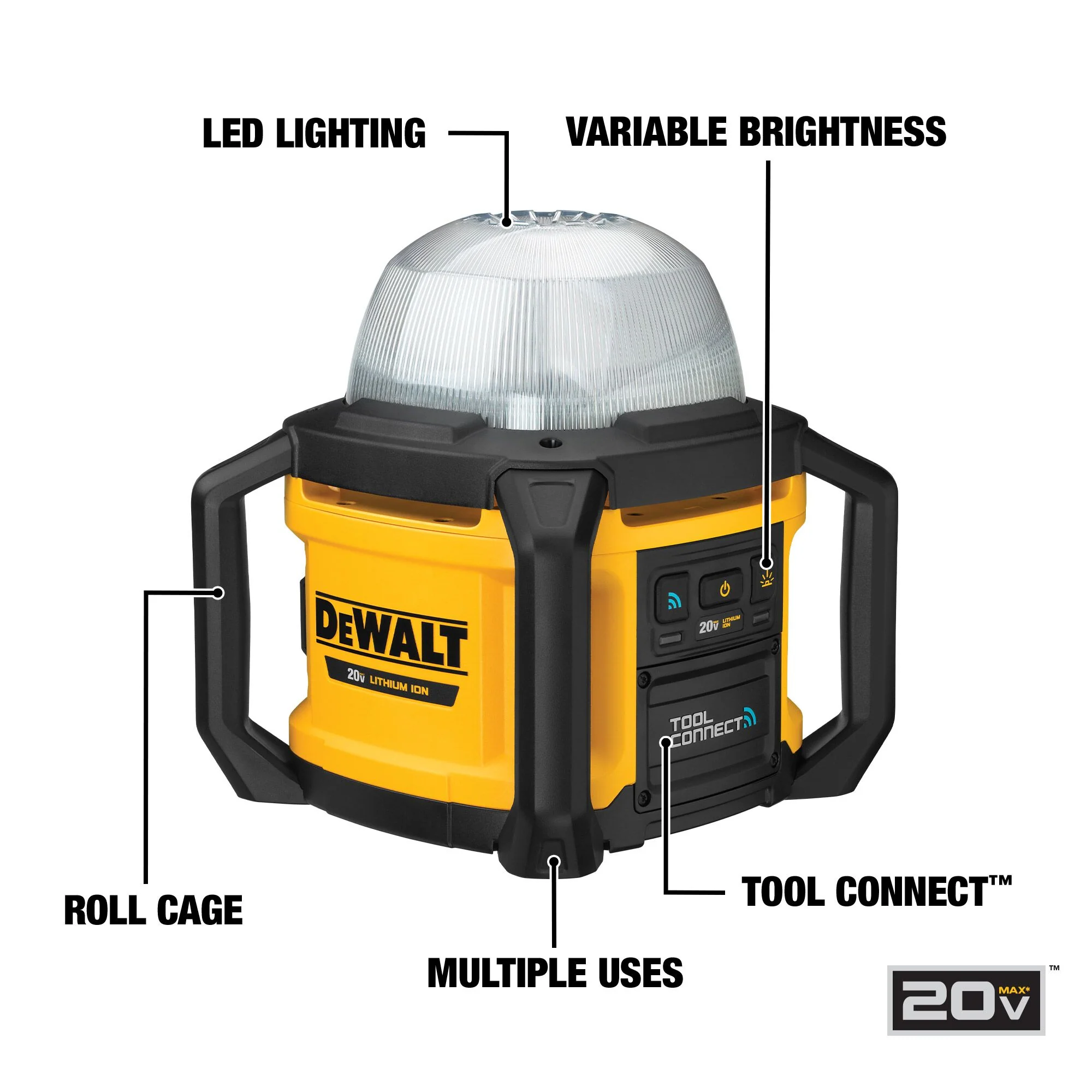 DeWalt 20V MAX Tool Connect™ All-Purpose Cordless Work Light - Tool Only - Image 18