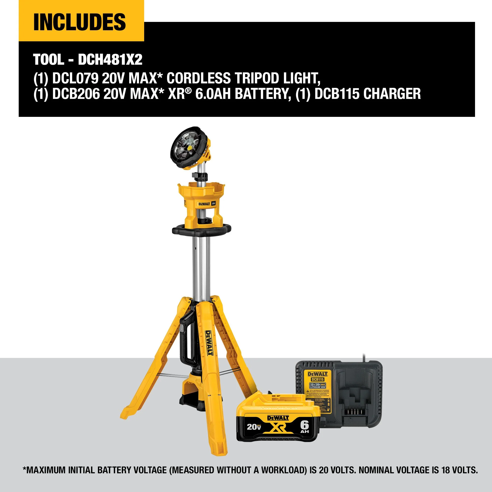 DeWalt 20V MAX Cordless Tripod Light Kit - Image 18