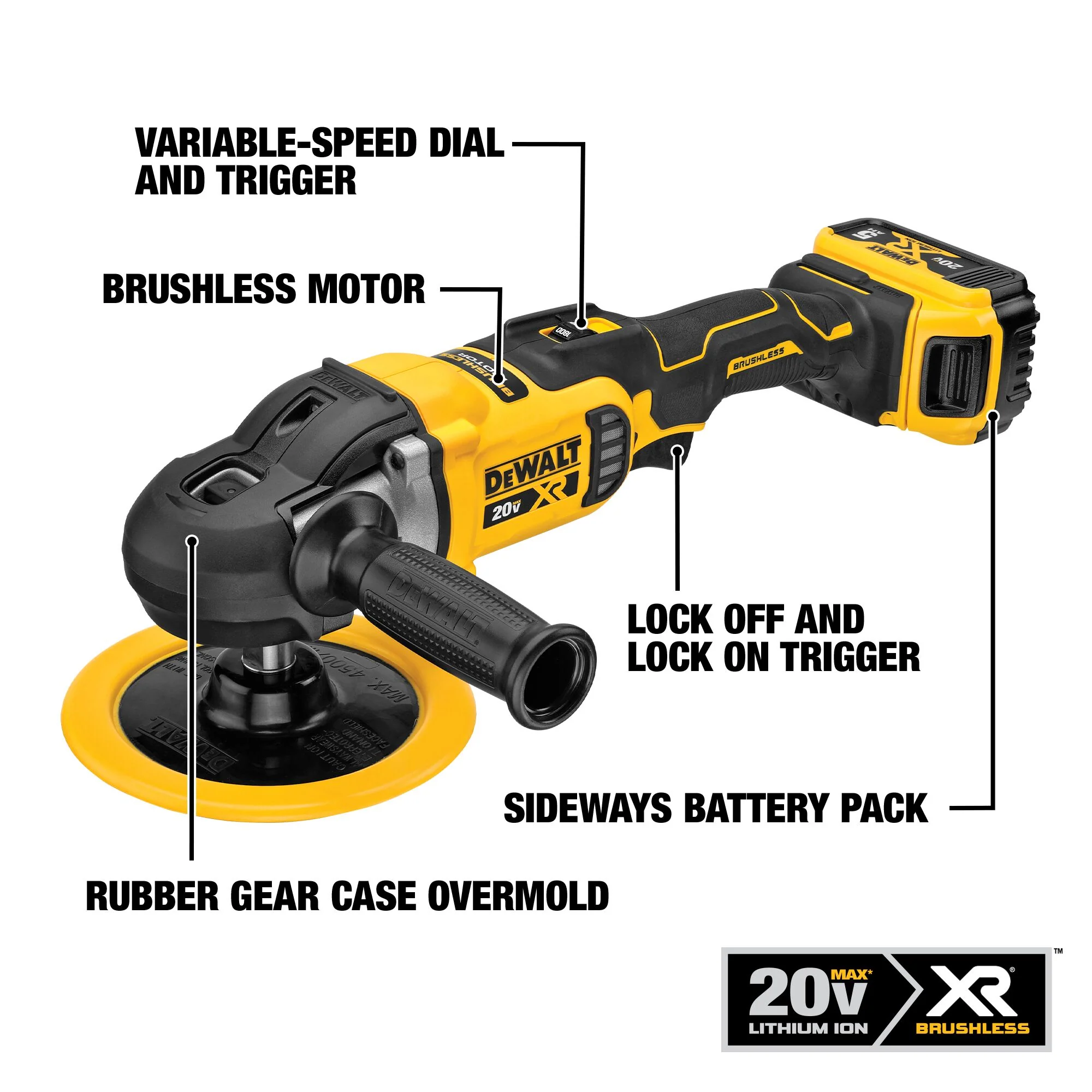 DeWalt 20V MAX XR® 7" Cordless Variable-Speed Rotary Polisher Kit - Image 19