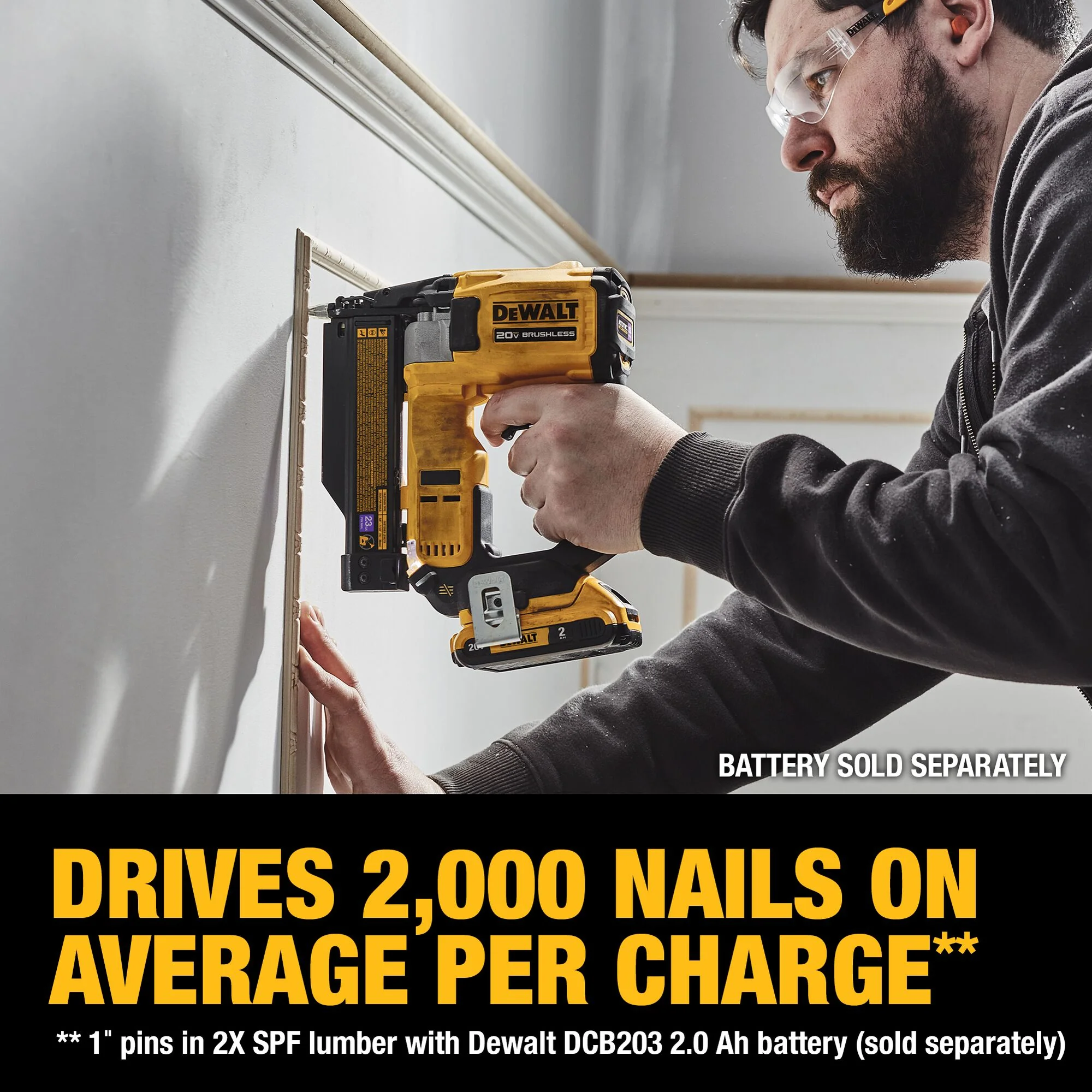DeWalt 20V MAX Brushless Cordless 23 Gauge Pin Nailer - Tool Only - Image 8