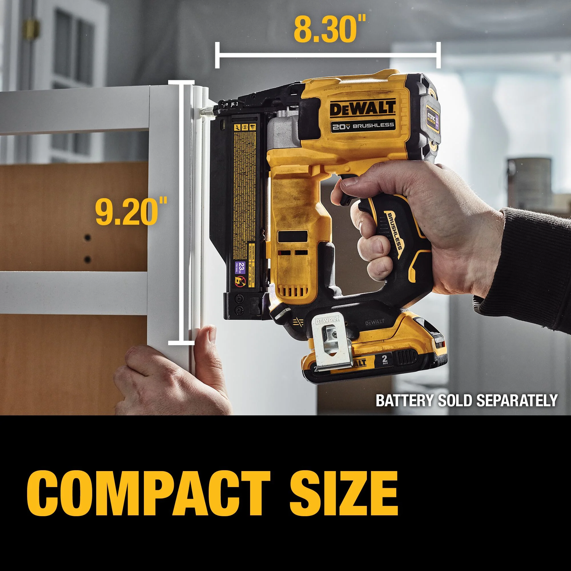 DeWalt 20V MAX Brushless Cordless 23 Gauge Pin Nailer - Tool Only - Image 9