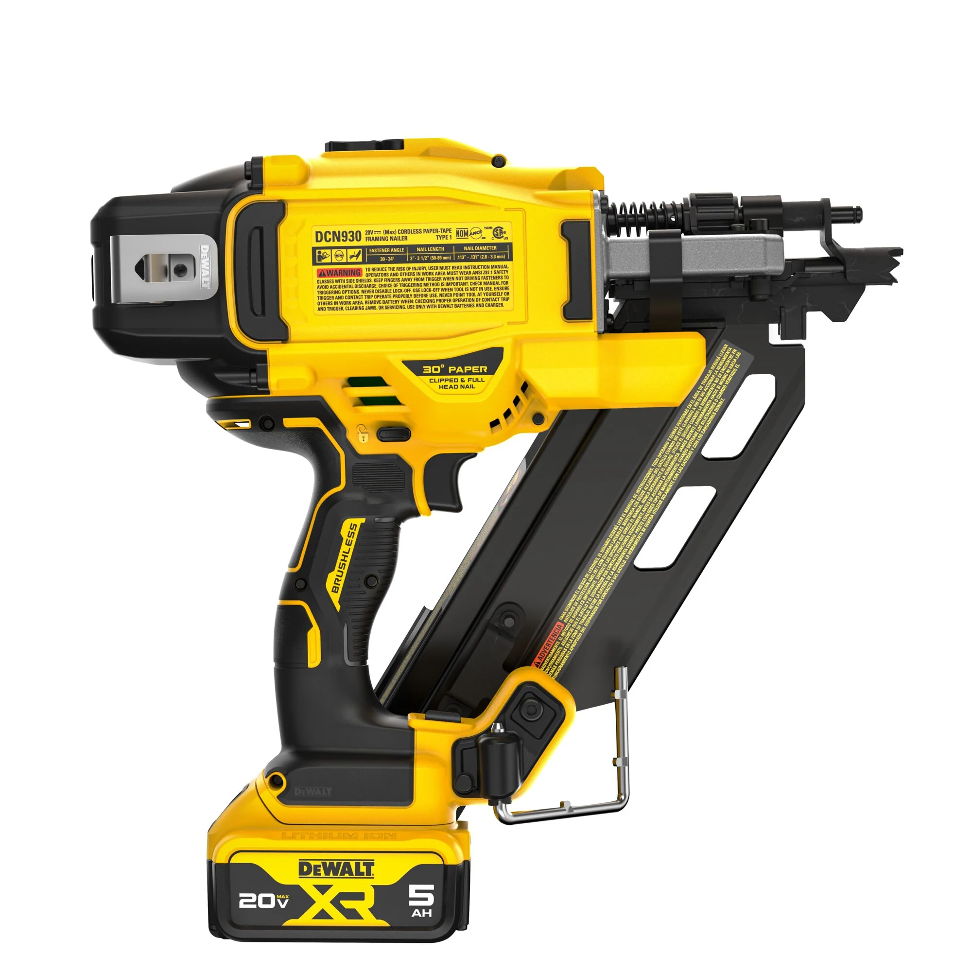 DeWalt 20V MAX XR® Brushless Cordless 30° Paper Tape Framing Nailer Kit - Image 4