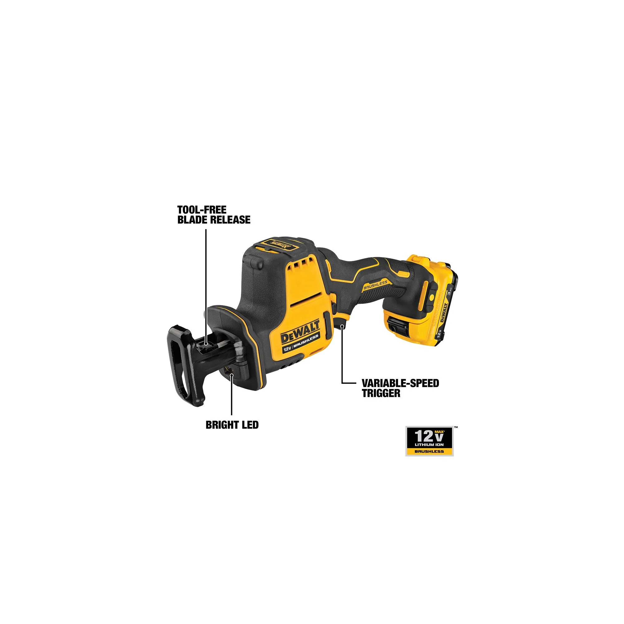 DeWalt 12V XTREMEâ„¢ MAX Brushless One-Handed Cordless Reciprocating Saw Kit - Image 5