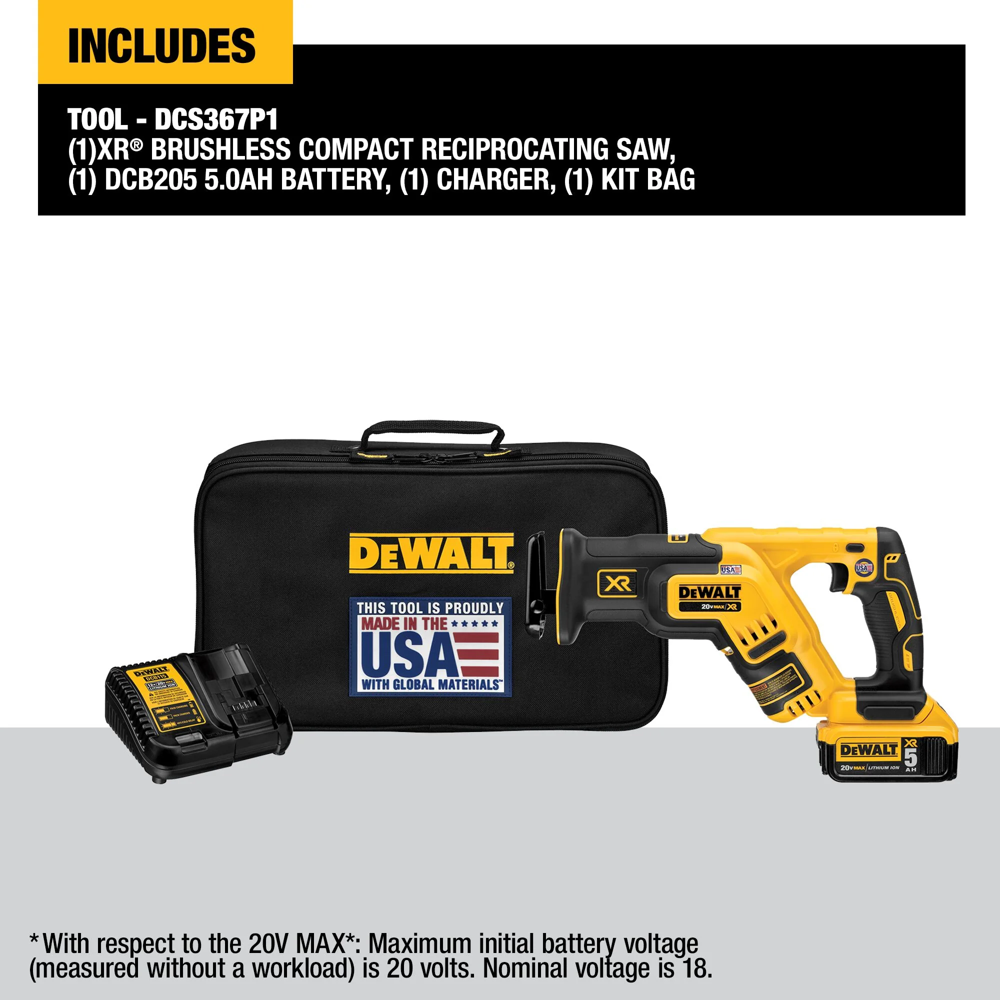 DeWalt 20V MAX XR® Brushless Compact Reciprocating Saw Kit - Image 14