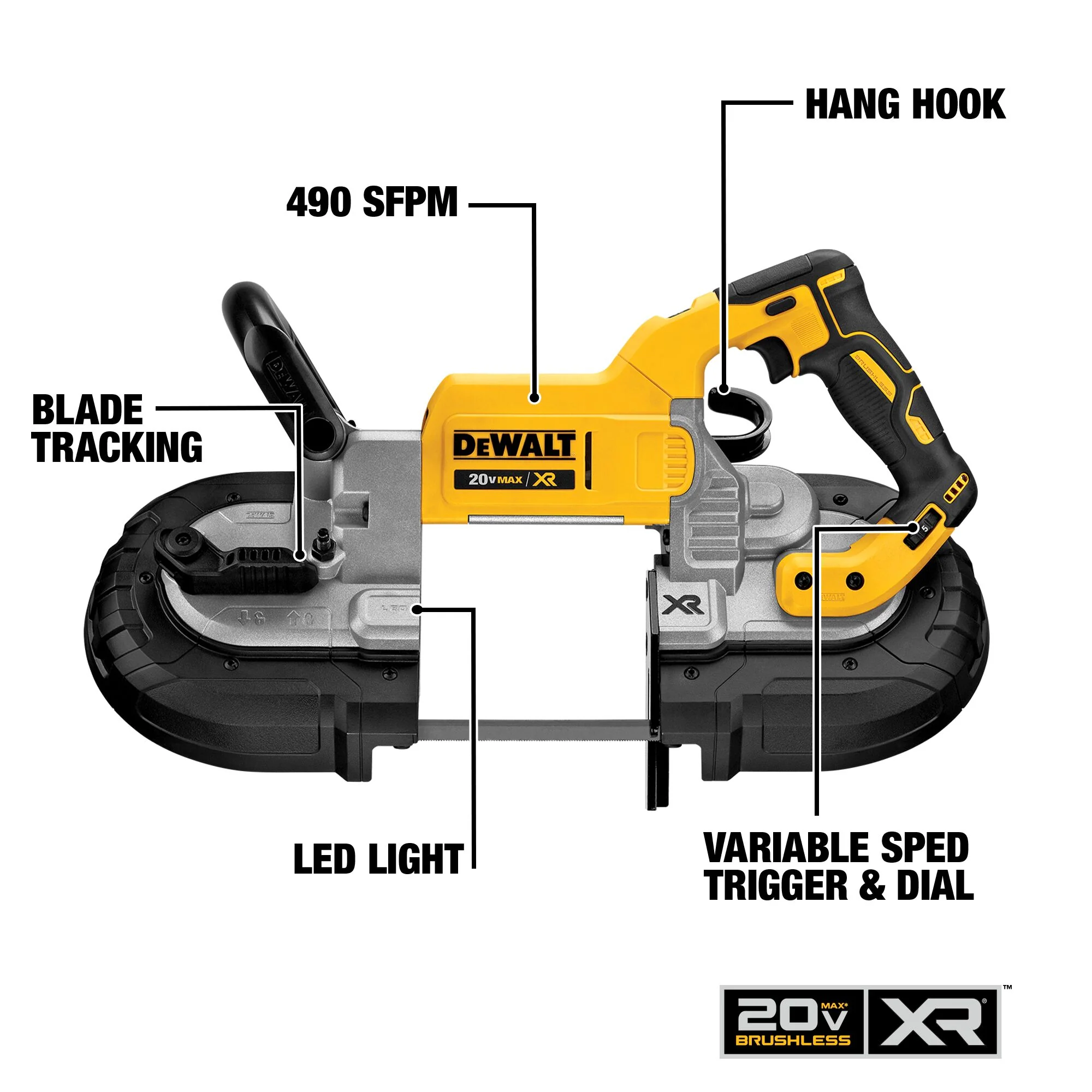 DeWalt 20V MAX XR® Cordless Brushless Deep Cut Band Saw - Tool Only - Image 2