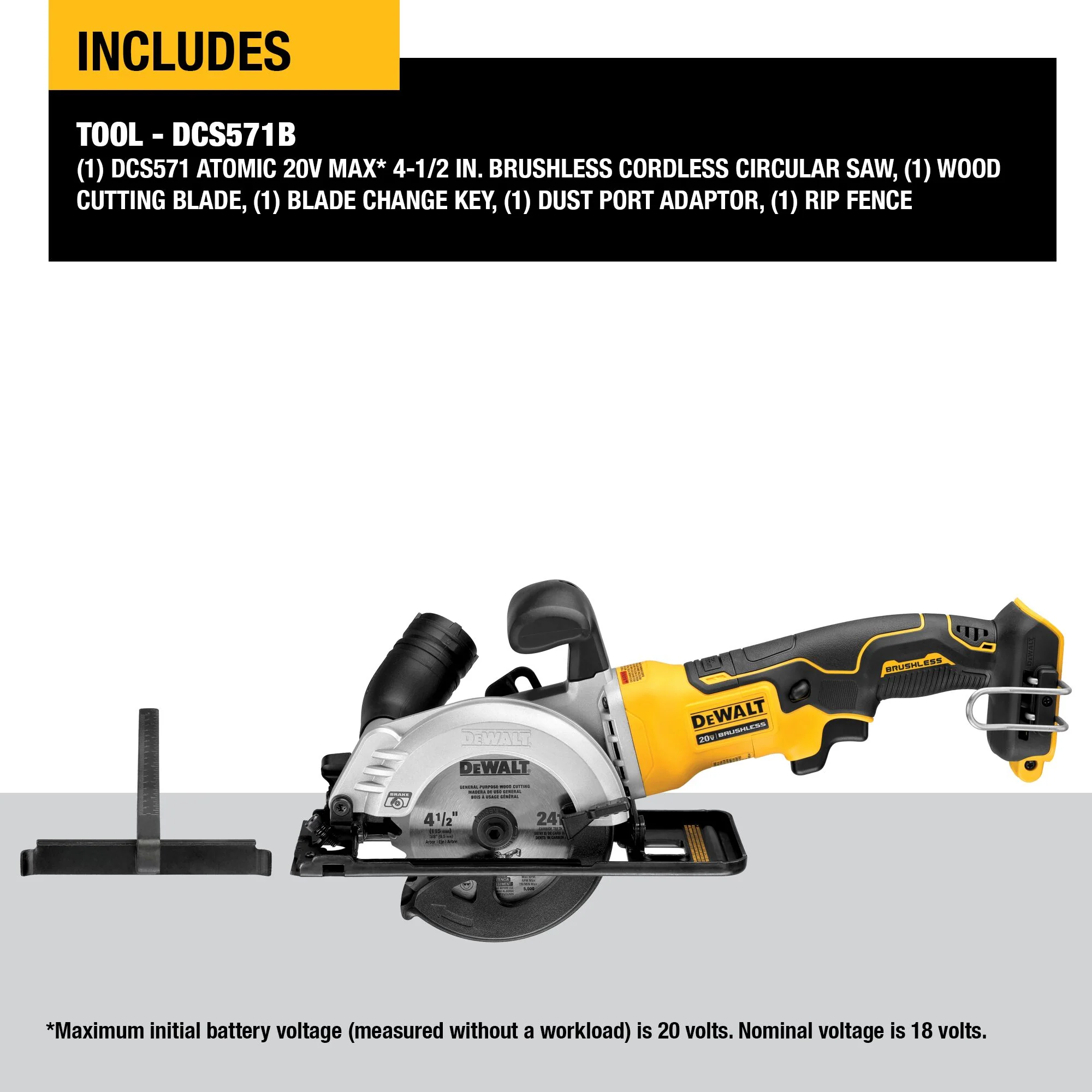DeWalt ATOMIC 20V MAX Brushless 4-1/2" Cordless Circular Saw - Tool Only - Image 13