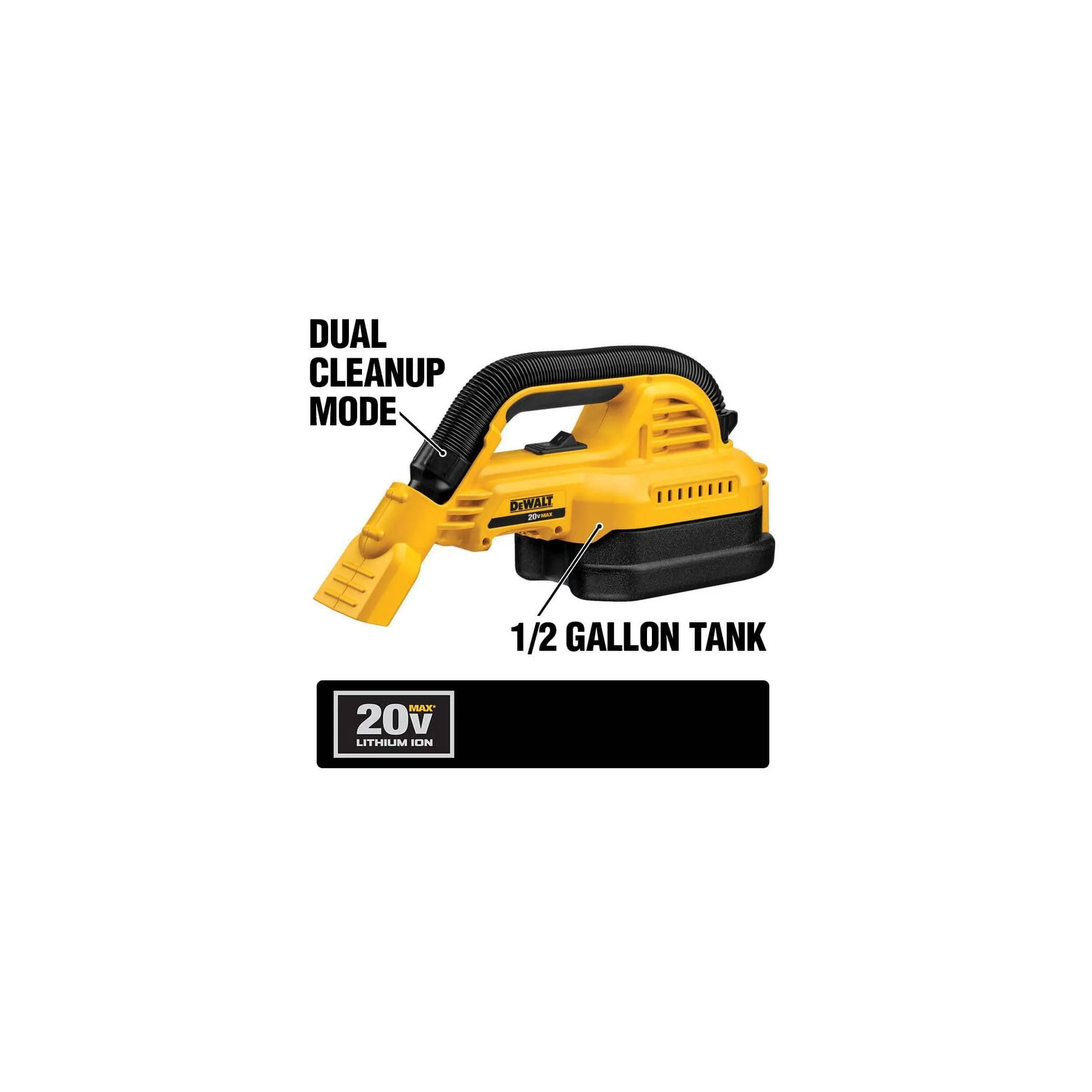 DeWalt 20V MAX 1/2 Gallon Wet/Dry Portable Vacuum - Tool Only - Image 10