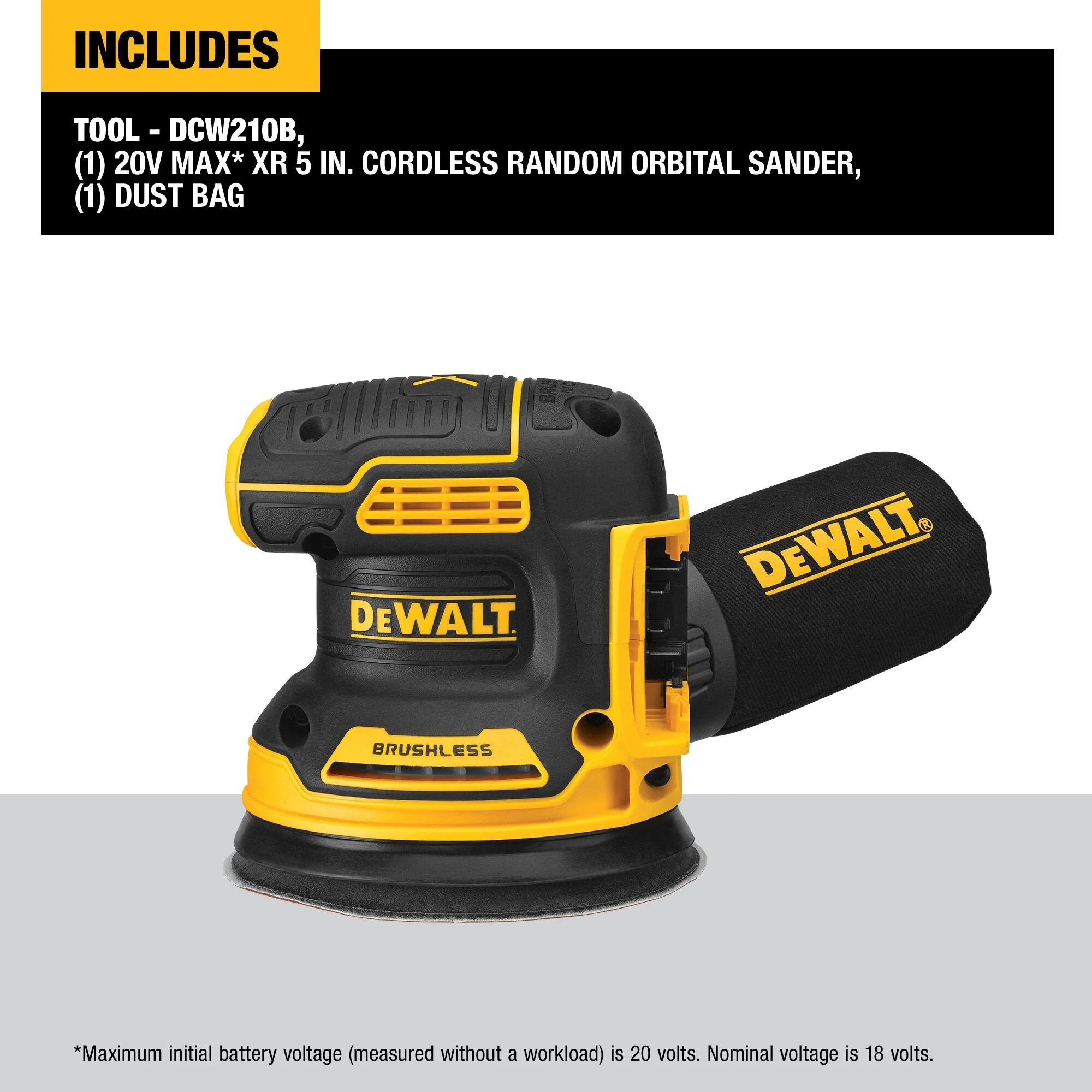 DeWalt 20V XR Brushless Random Orbital Sander - Tool Only - Image 14