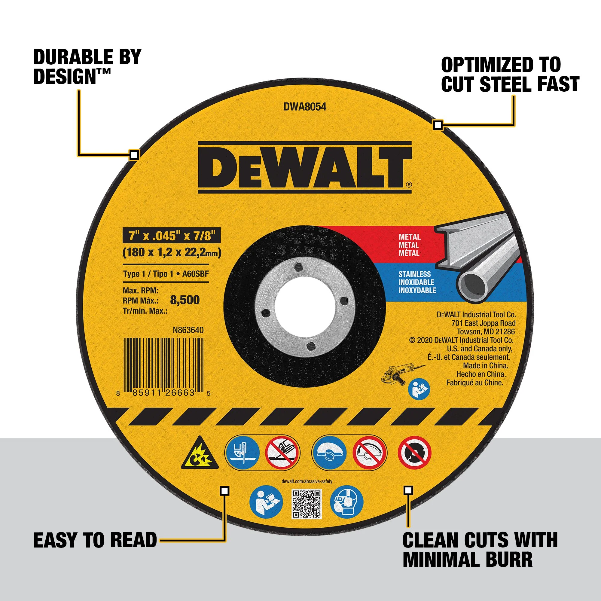 DeWalt 0.45" Aluminium Oxide Masonry Blade 7/8" Arbor - Image 10