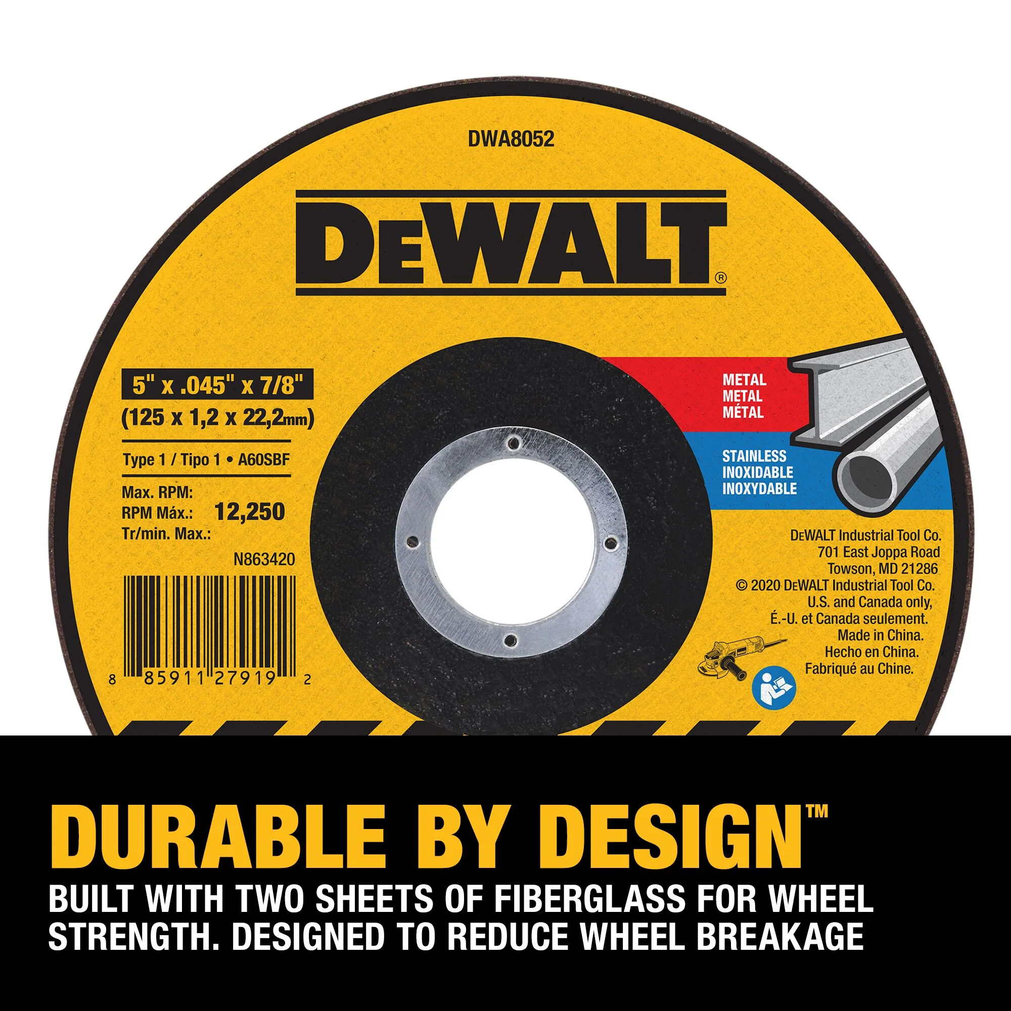 DeWalt 0.45" Aluminium Oxide Masonry Blade 7/8" Arbor - Image 5