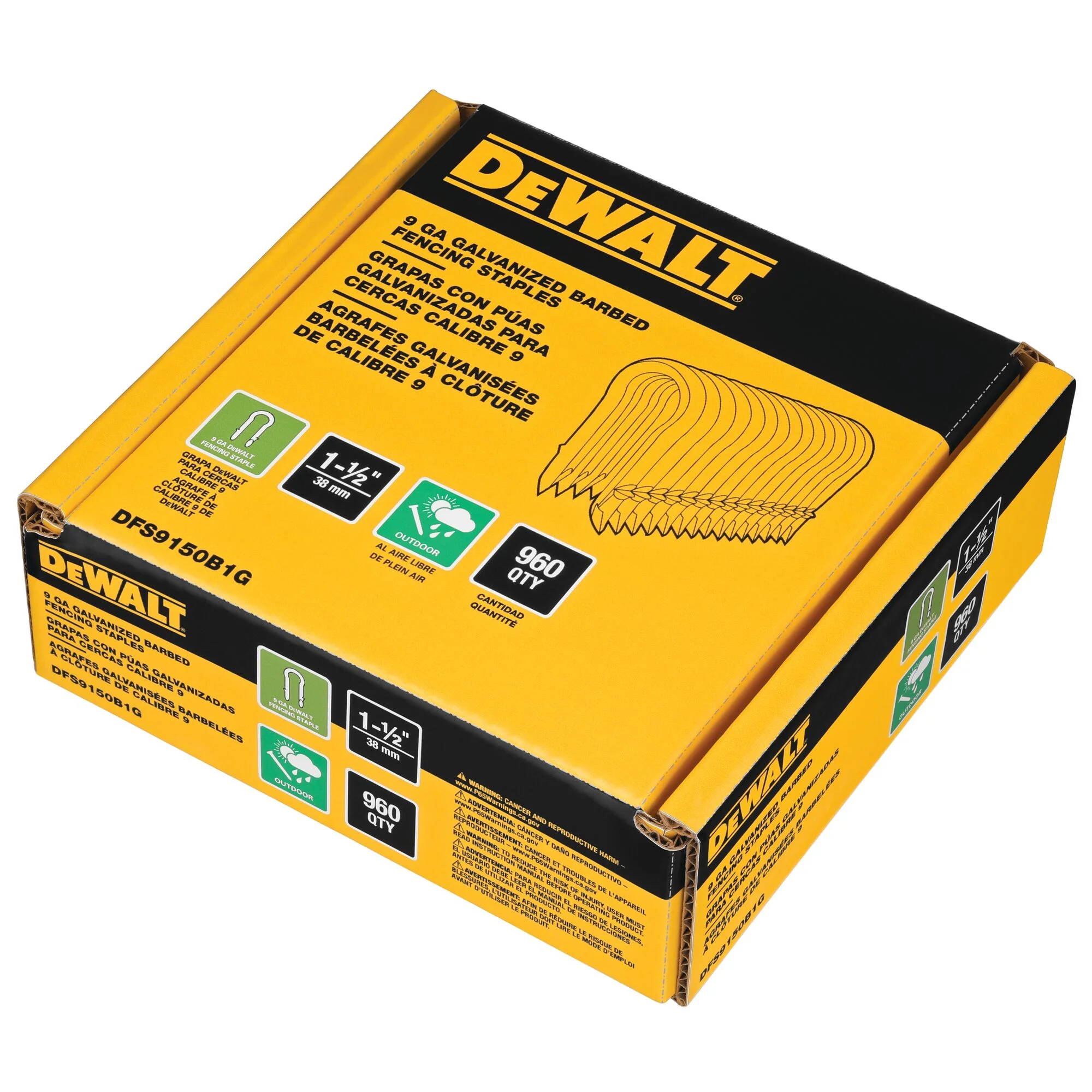 DeWalt 9 Ga Galvanized Barbed Fencing Staples (Box of 960) - Image 4