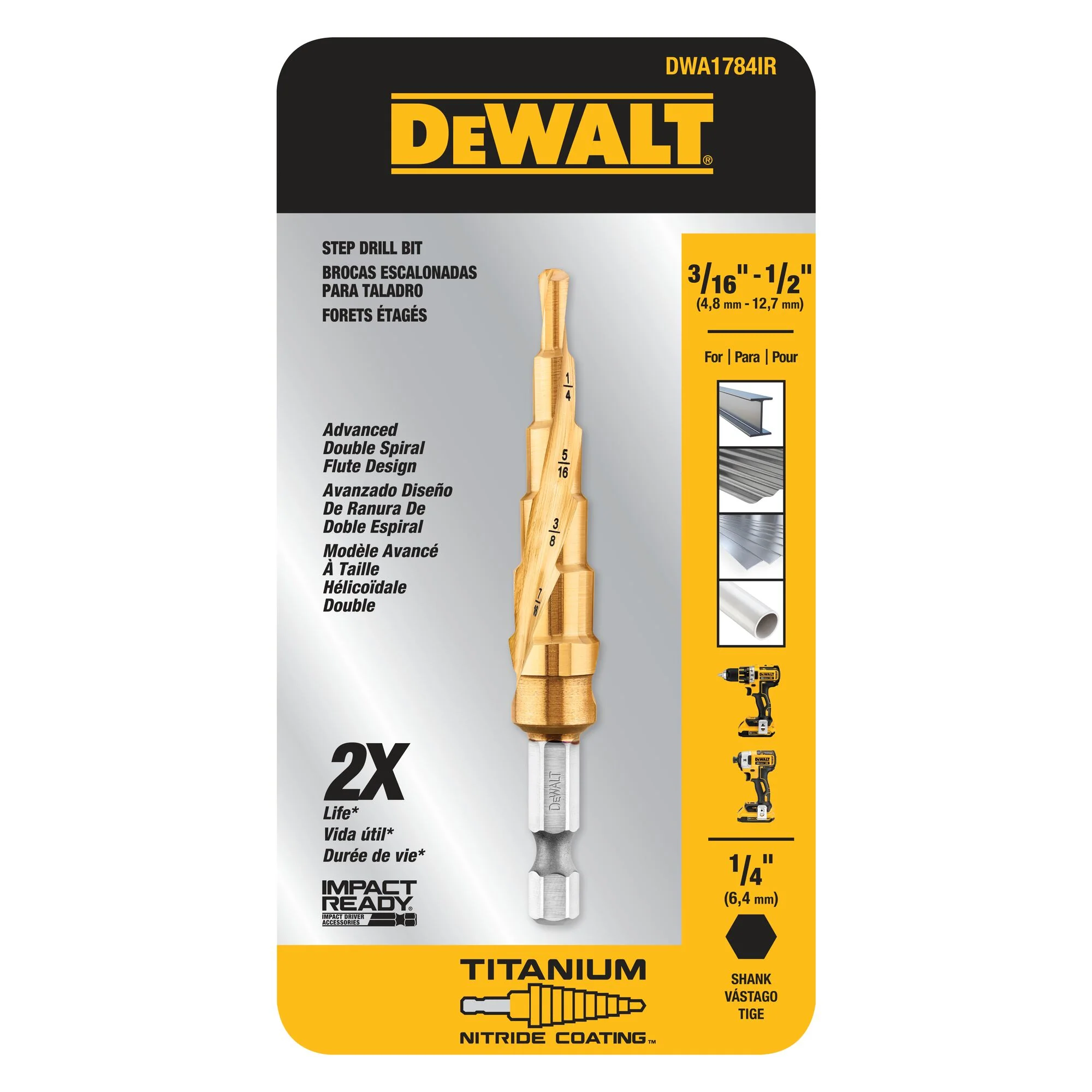 DeWalt IMPACT READY® Titanium Nitride Step Drill Bit - Image 4