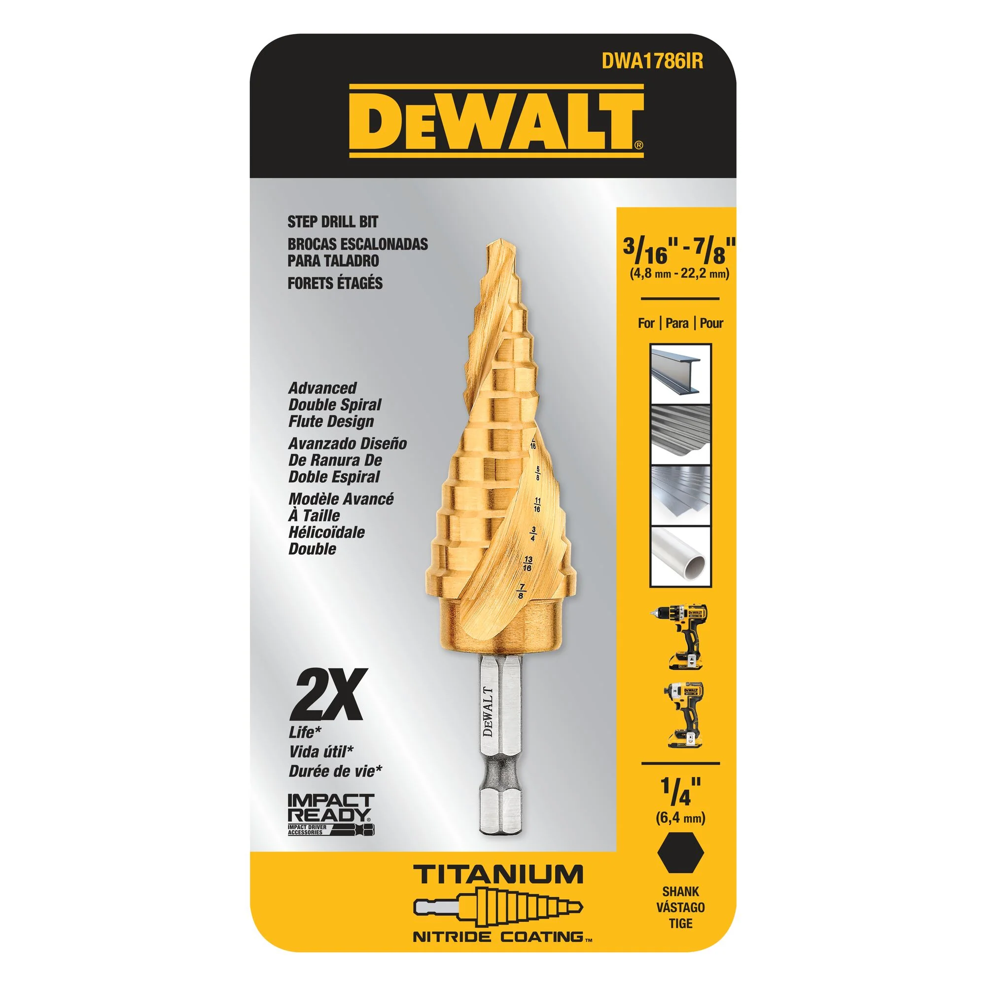 DeWalt IMPACT READY® Titanium Nitride Step Drill Bit - Image 6