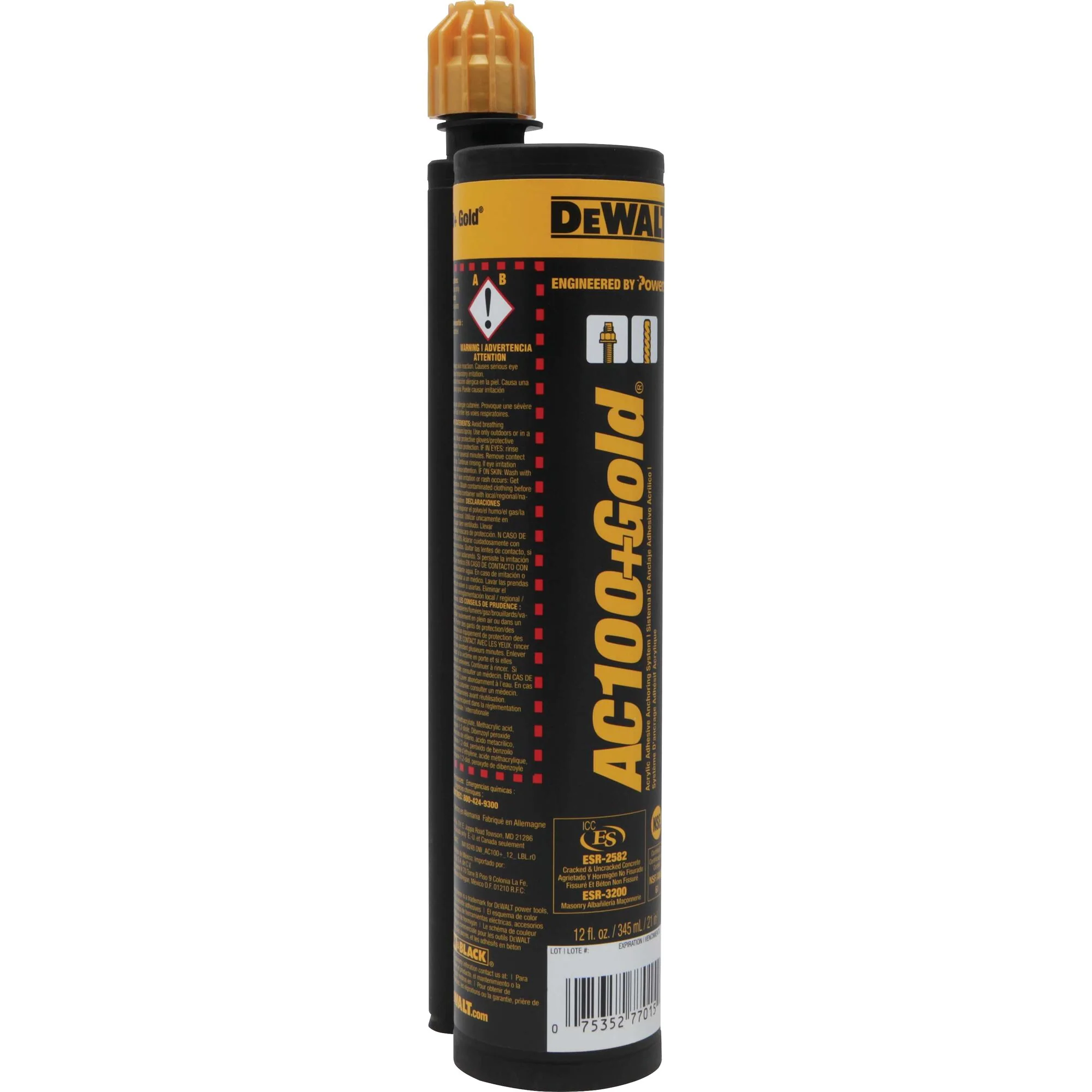 DeWalt Powers AC100+ GOLD QUIK-SHOT Adhesive Anchoring System - 10 oz. - Image 2