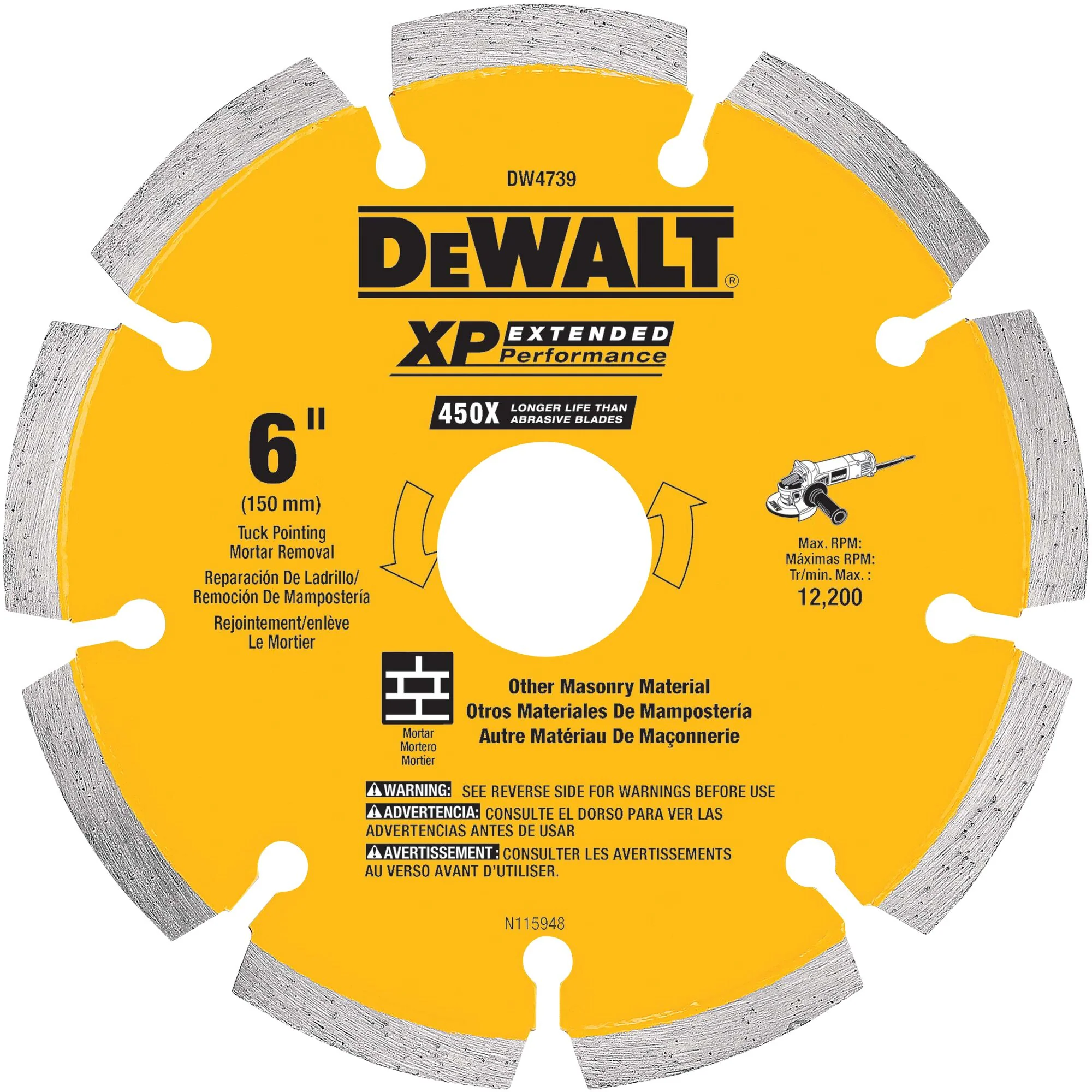 DeWalt XPâ„¢ .250 Tuck Pointing Diamond Blade - Image 2