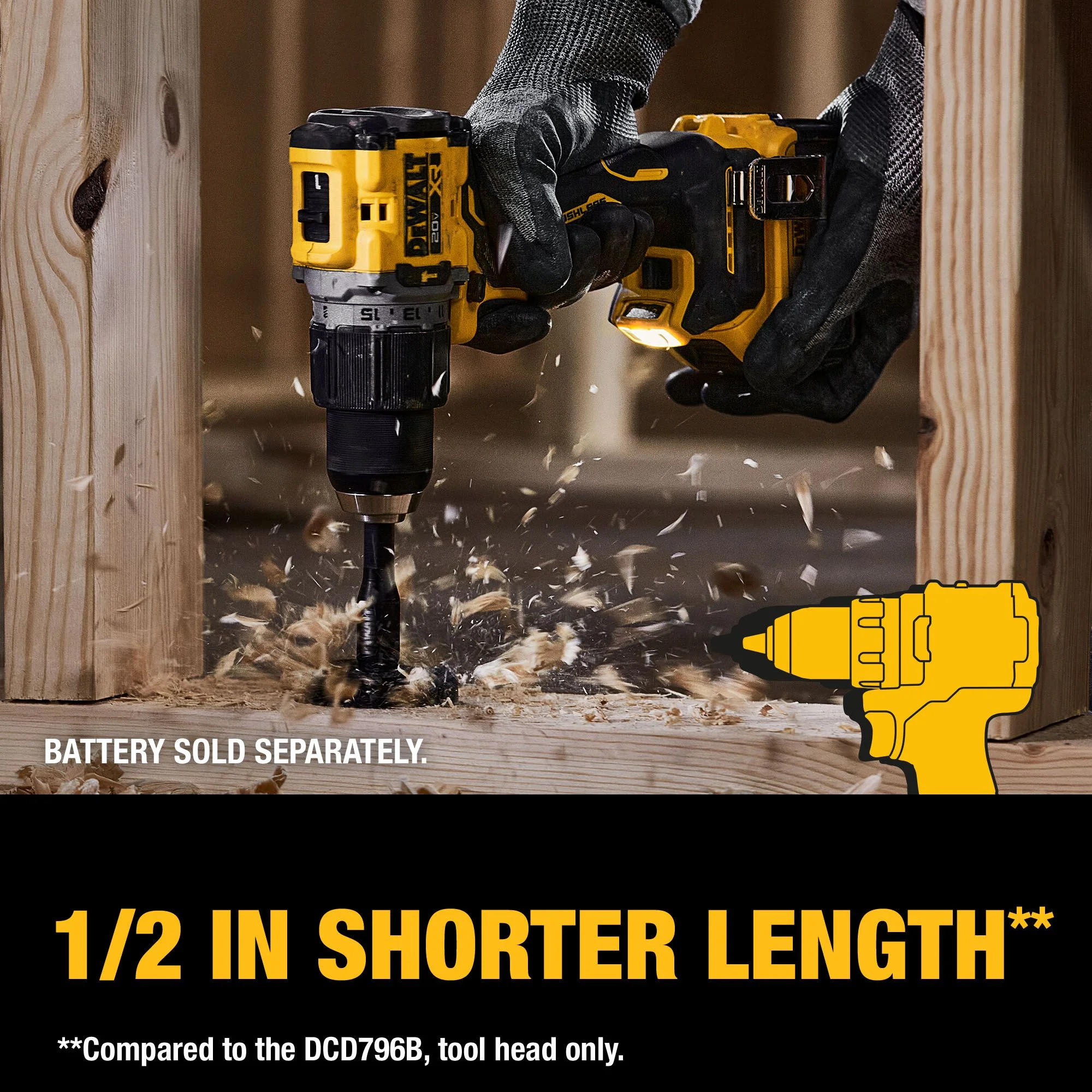 DeWalt 20V MAX XR® Brushless Cordless 1/2" Hammer Drill/Driver - Tool Only - Image 9