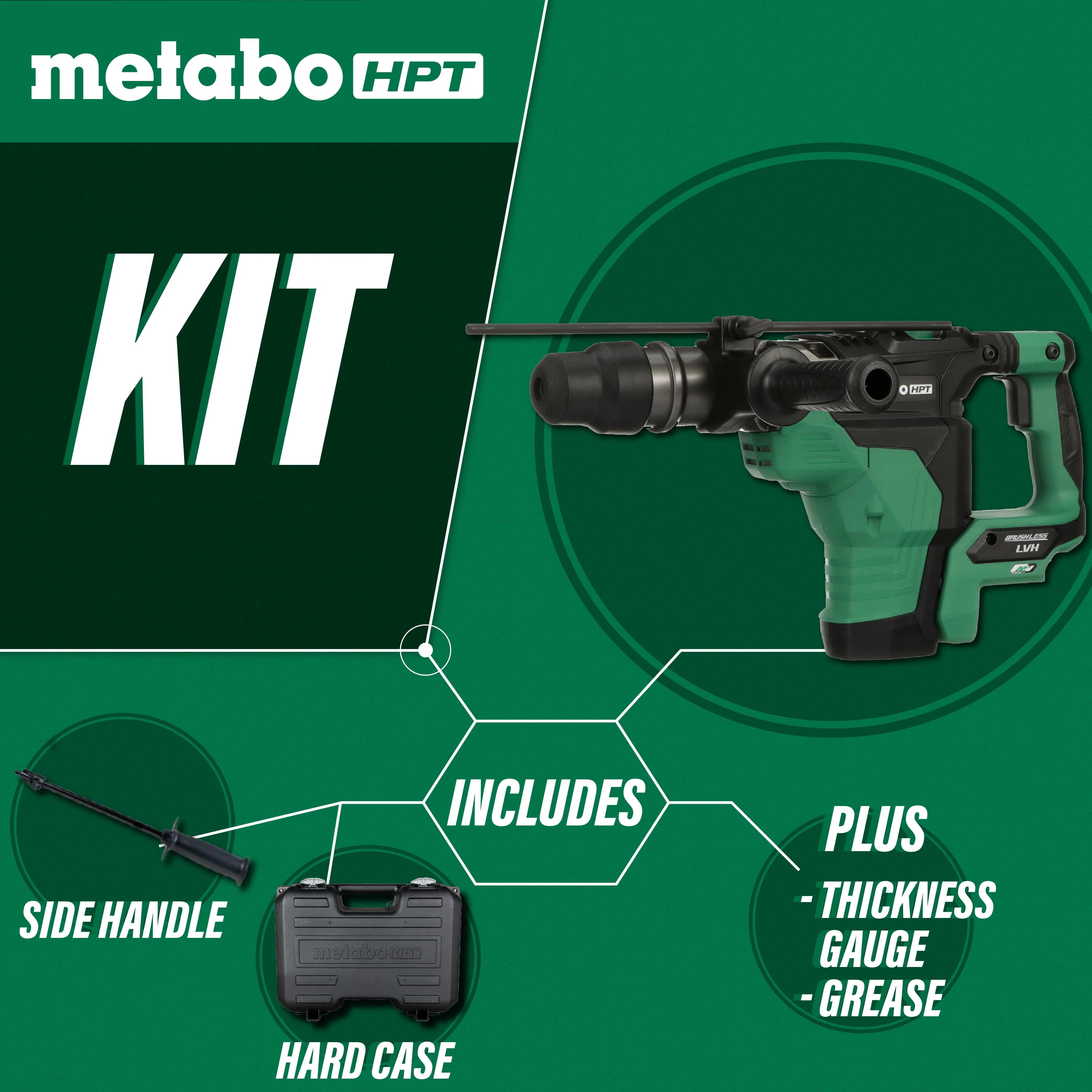 Metabo 36V MultiVolt SDS MAX 1-9/16" Rotary Hammer - Tool Only - Image 3