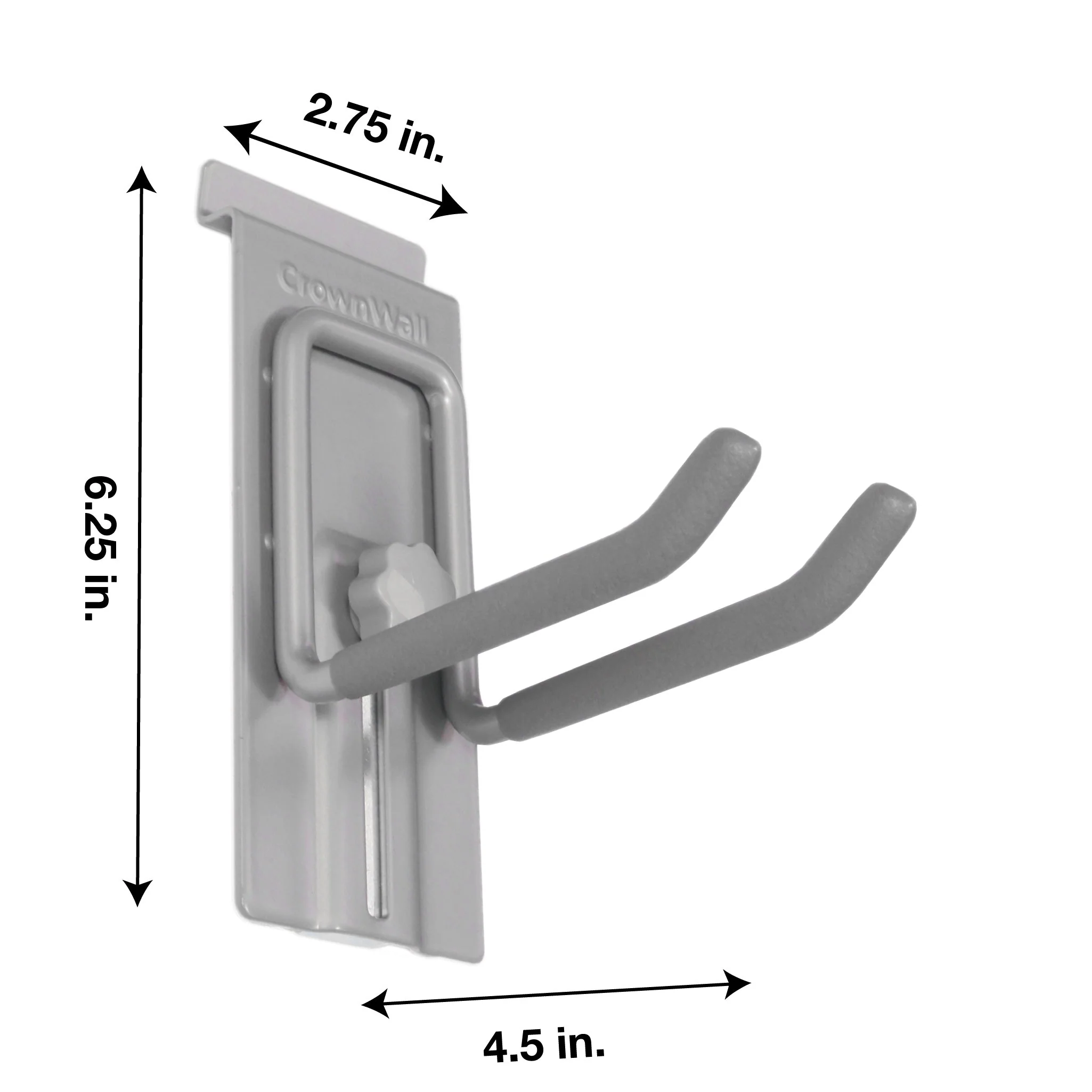 Crownwall 4" Locking Double Hook Slatwall Accessory - Image 3