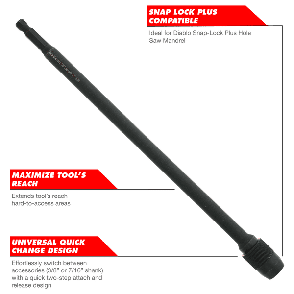 Diablo 1/4" Universal Drill Extension - Image 3