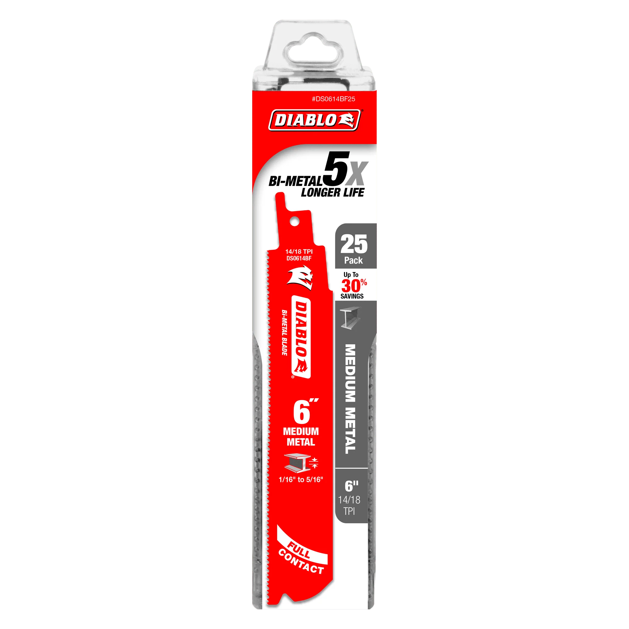 Diablo 14/18 TPI Bi-Metal Reciprocating Blades For Medium Metal - Image 2