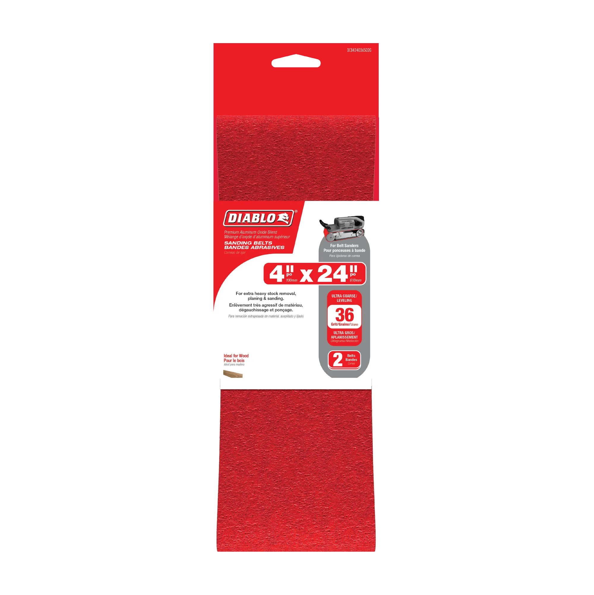 Diablo 2PK Sanding Belts - 4" x 24"