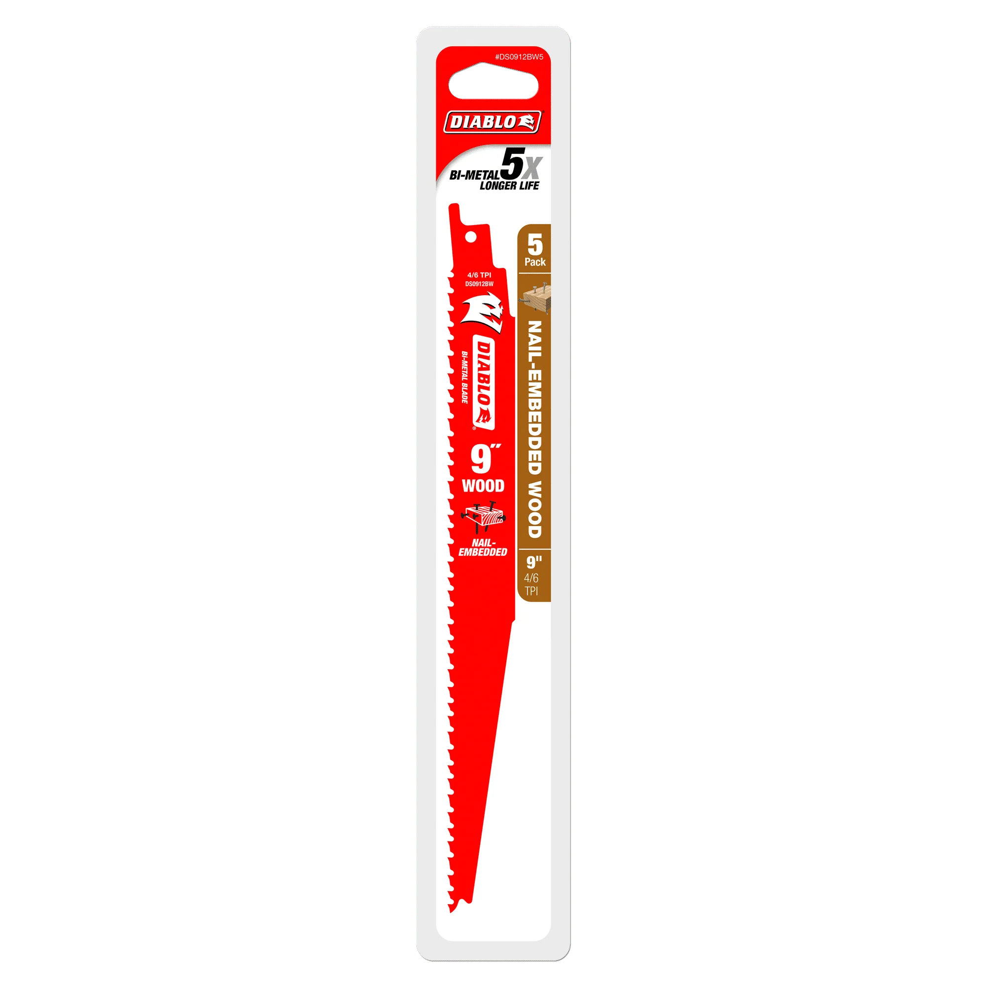 Diablo 4/6 TPI Bi-Metal Nail Embedded Reciprocating Saw Blade - Image 5