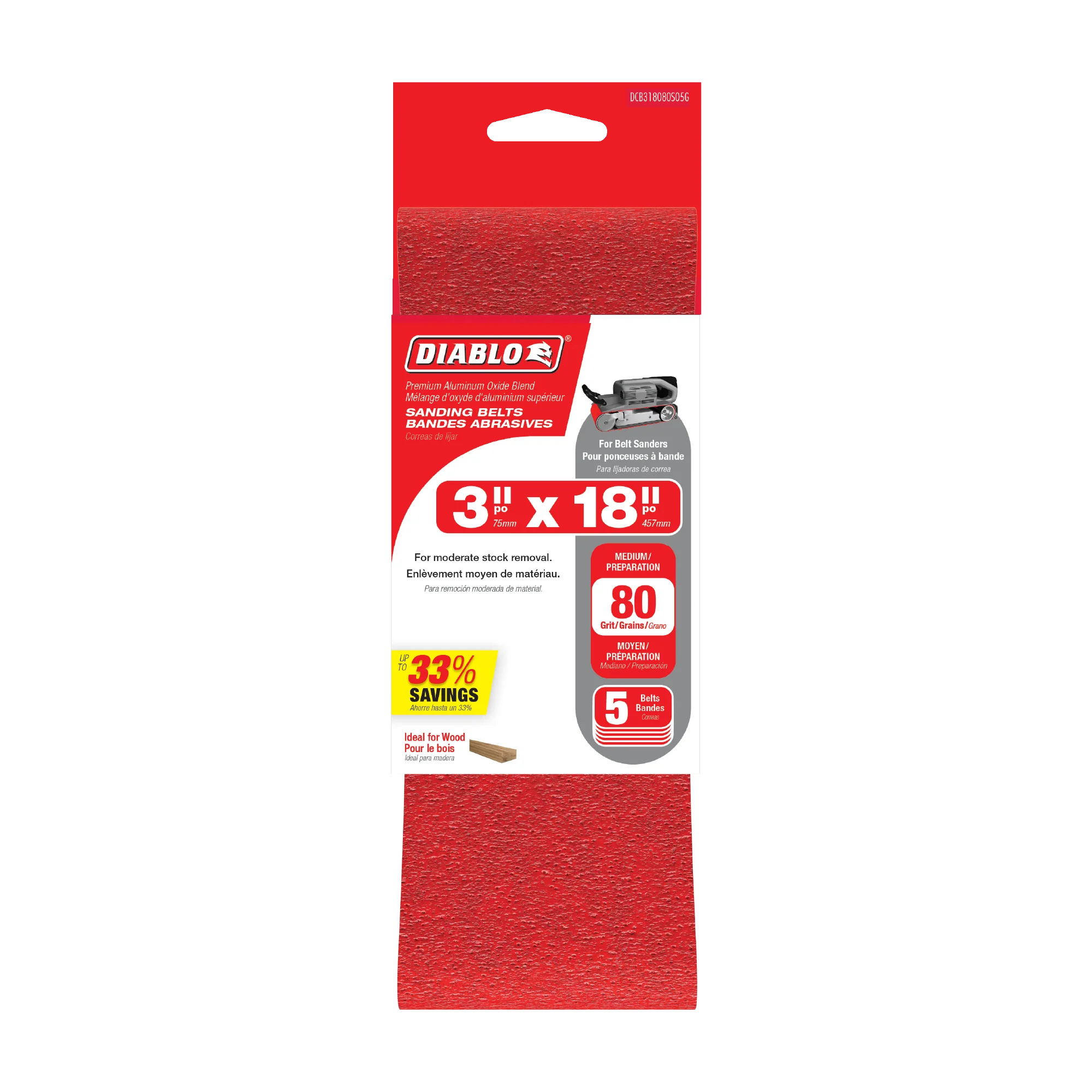 Diablo 5PK Sanding Belts - 3" x 21" - Image 8