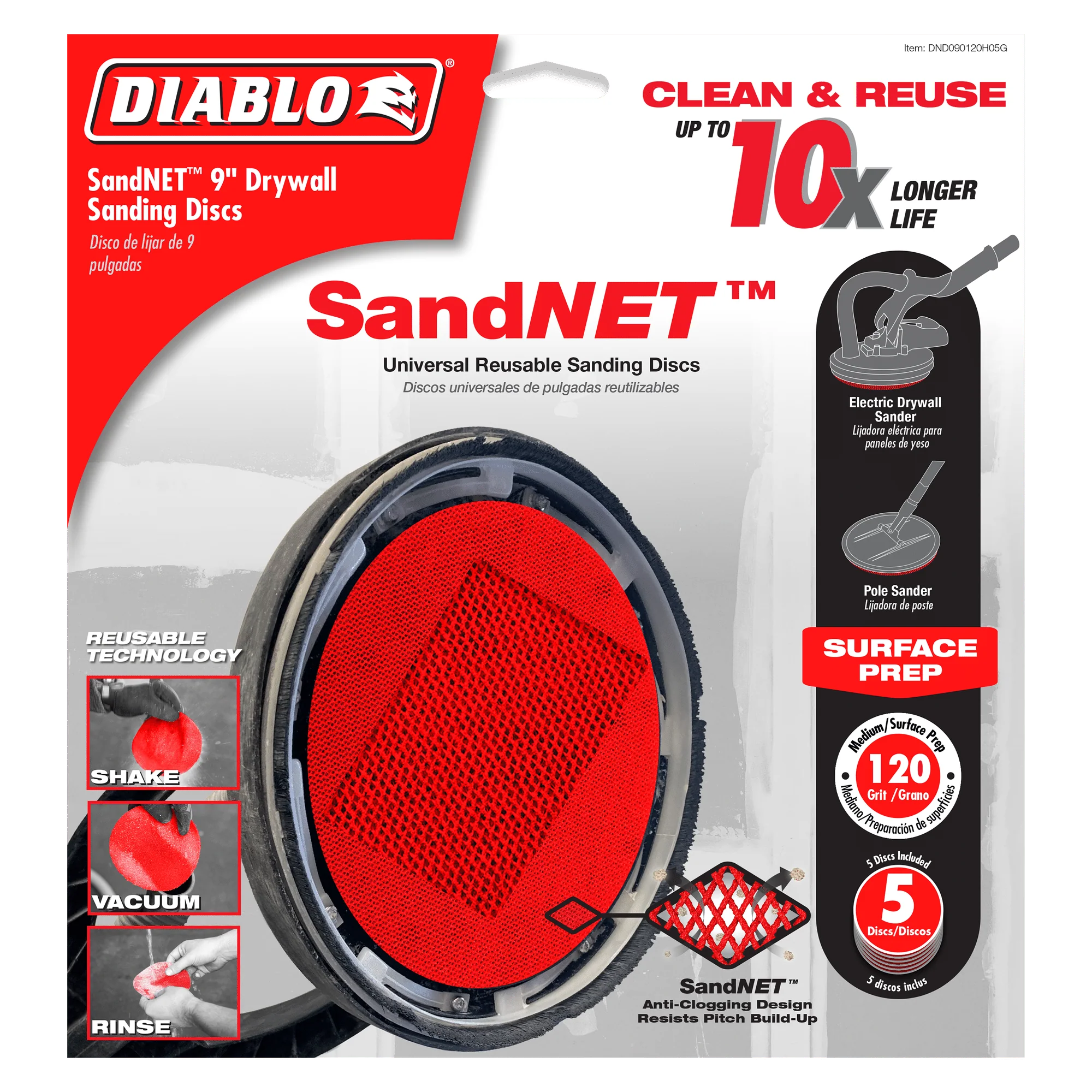 Diablo 5PK SandNET™ Drywall Sanding Discs - 9" - Image 6