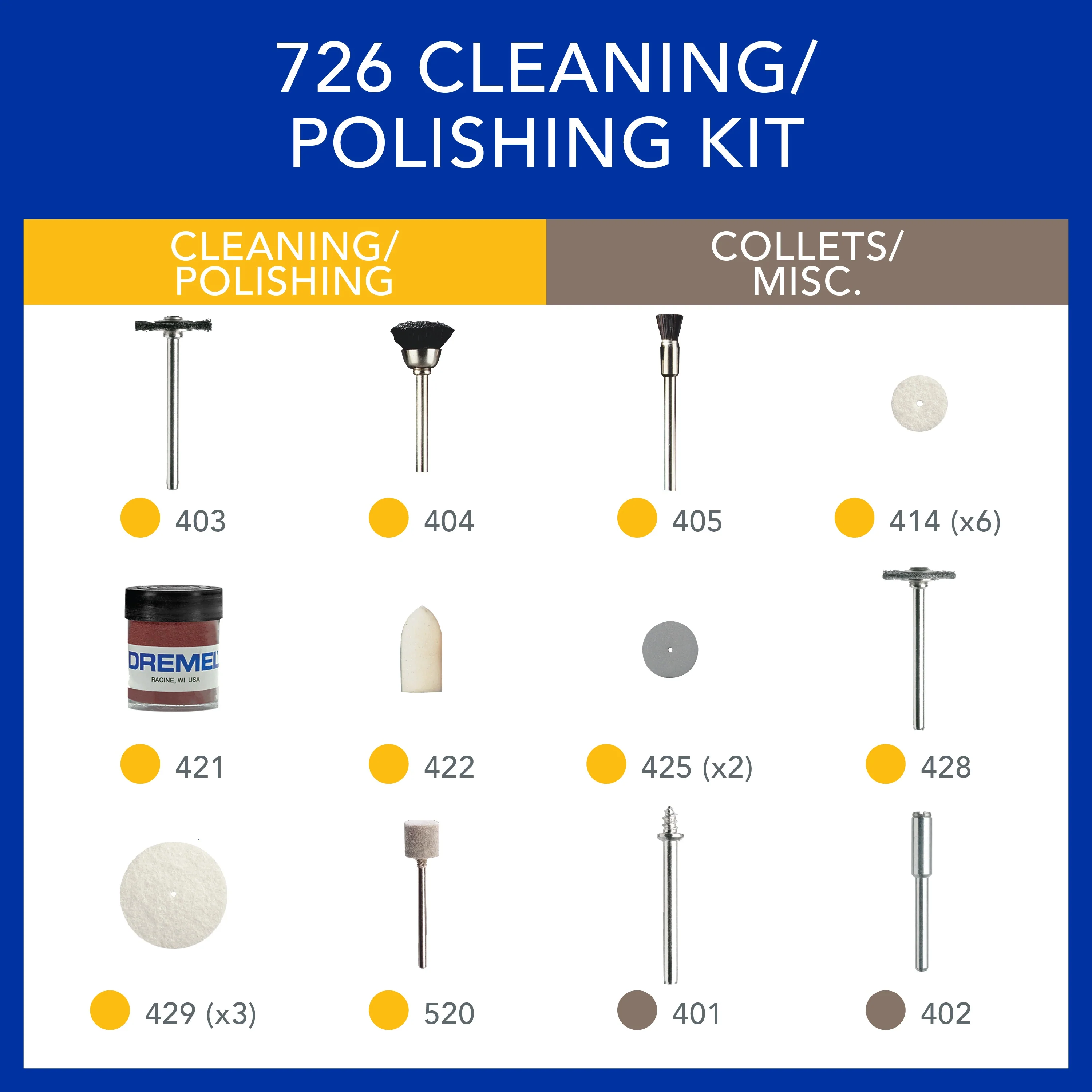 Dremel 20 pc. Cleaning/Polishing Accessory Micro Kit - Image 4