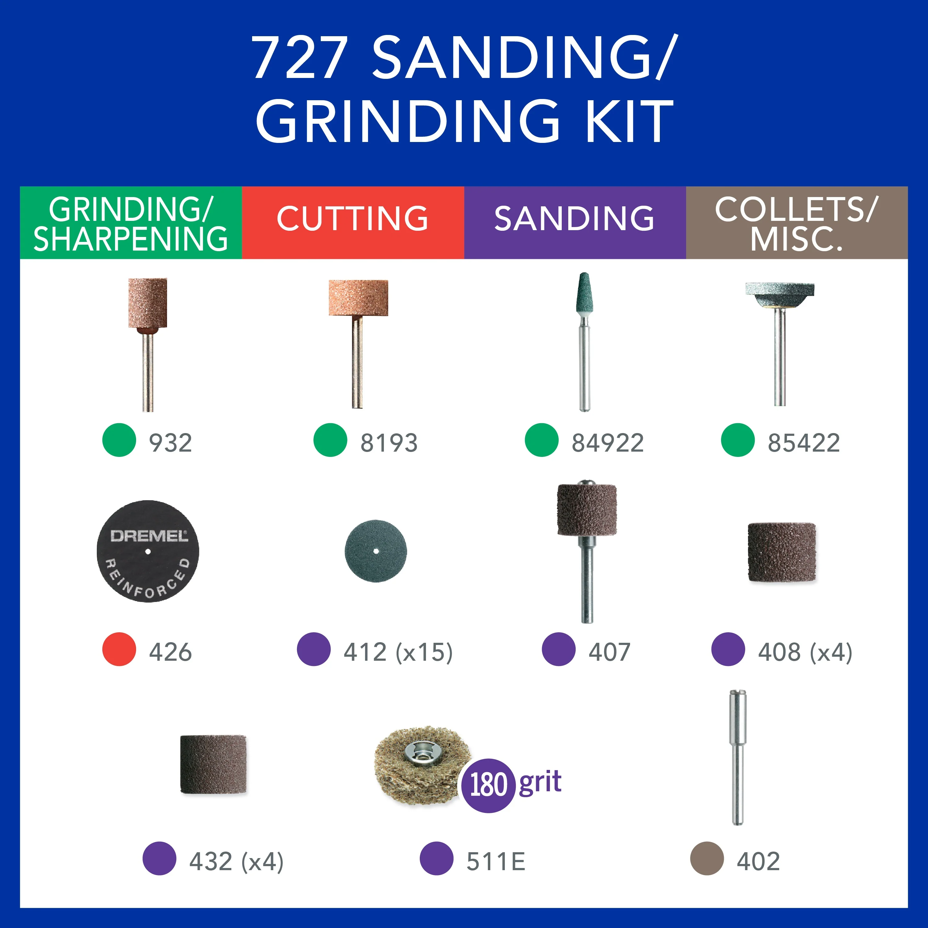 Dremel 31 pc. Sanding/Grinding Rotary Tool Accessory Micro Kit - Image 3