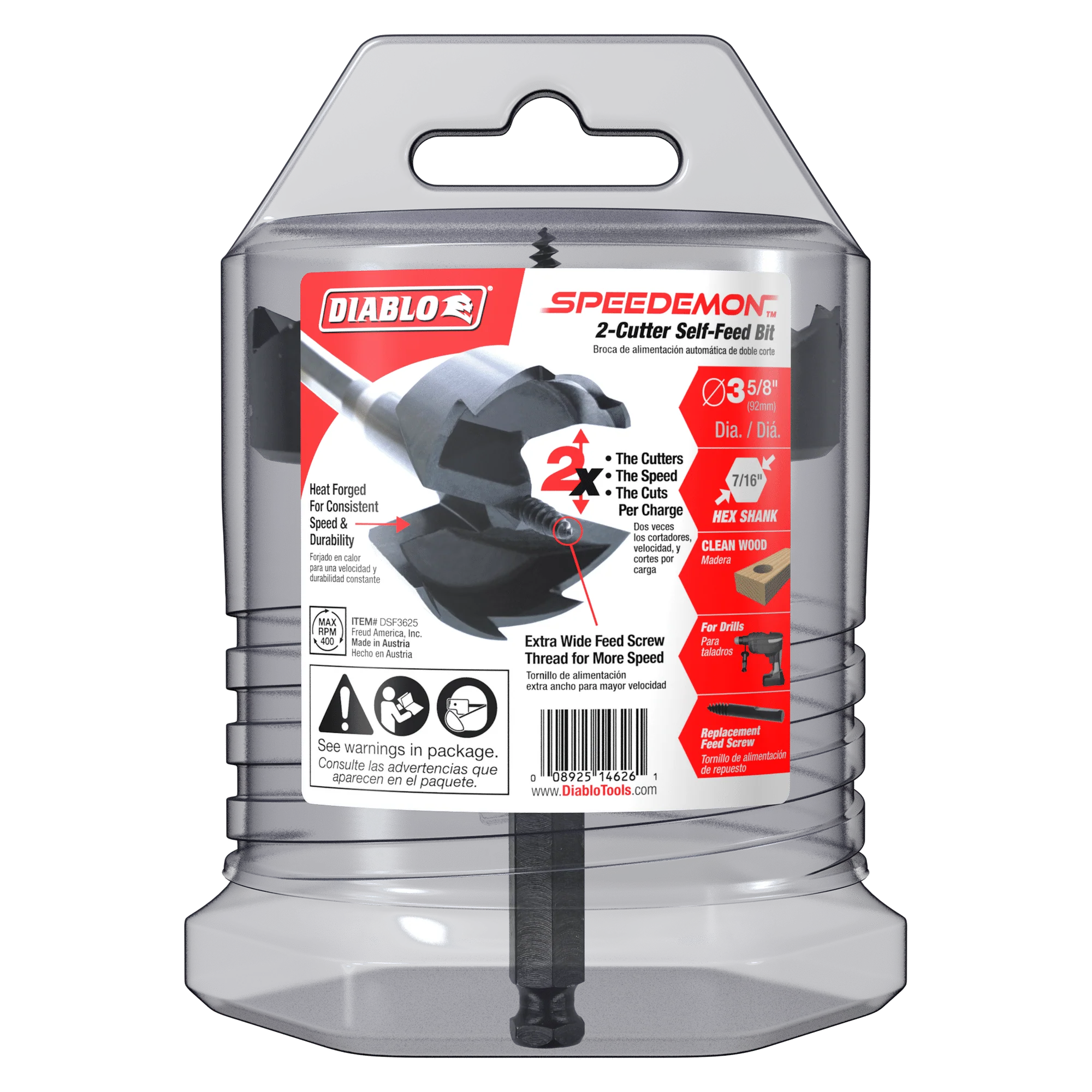 Diablo SPEEDemon™ 2-Cutter Self-Feed Bit - 3-5/8" - Image 2