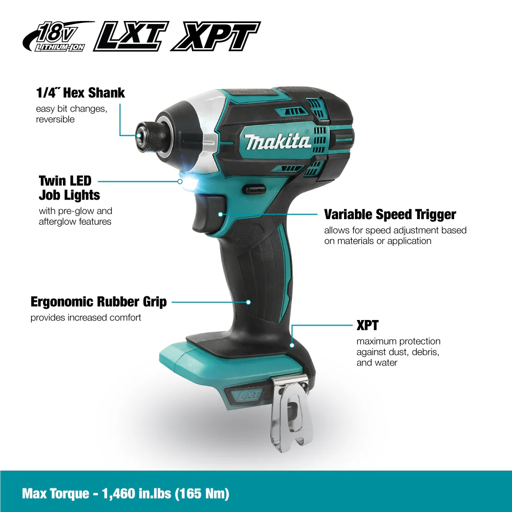 Makita 18V LXT 1/4" Impact Driver - Tool Only - Image 4