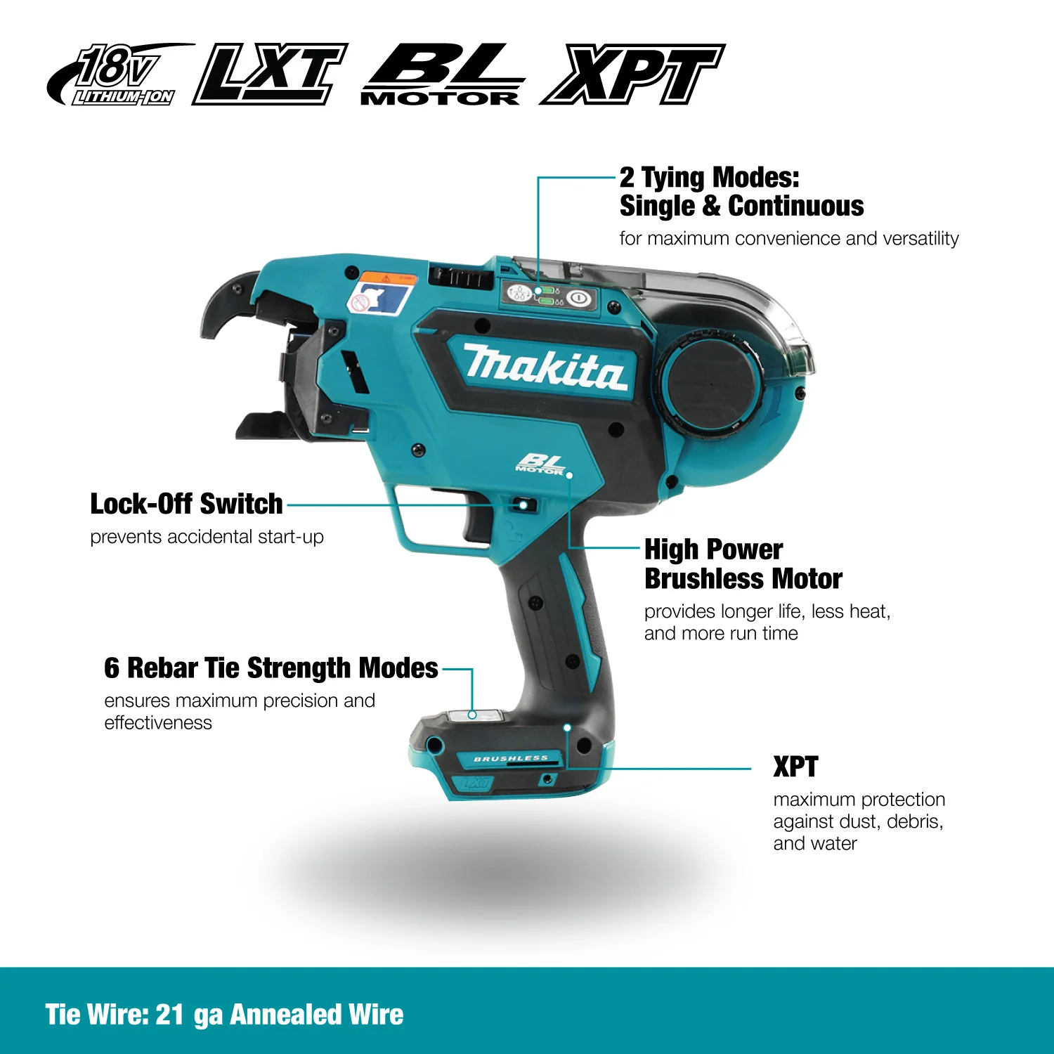 Makita 18V LXT Brushless Rebar Tying Tool - Tool Only - Image 5