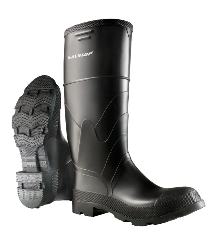 Dunlop Economy Steel Toe & Midsole Black Waterproof PVC Rubber Boots