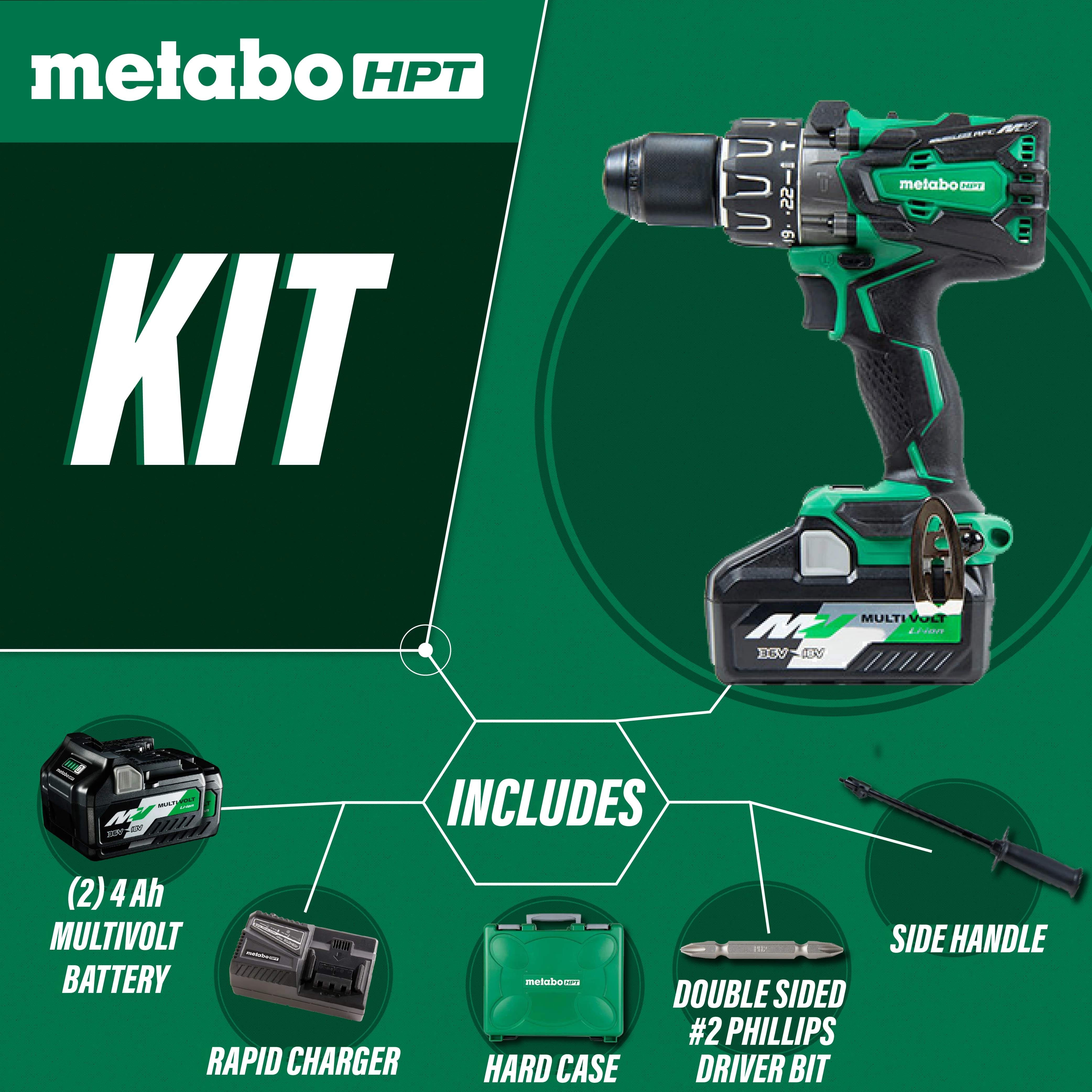 Metabo 36V MultiVolt Brushless 1/2" Hammer Drill - Tool Only - Image 3
