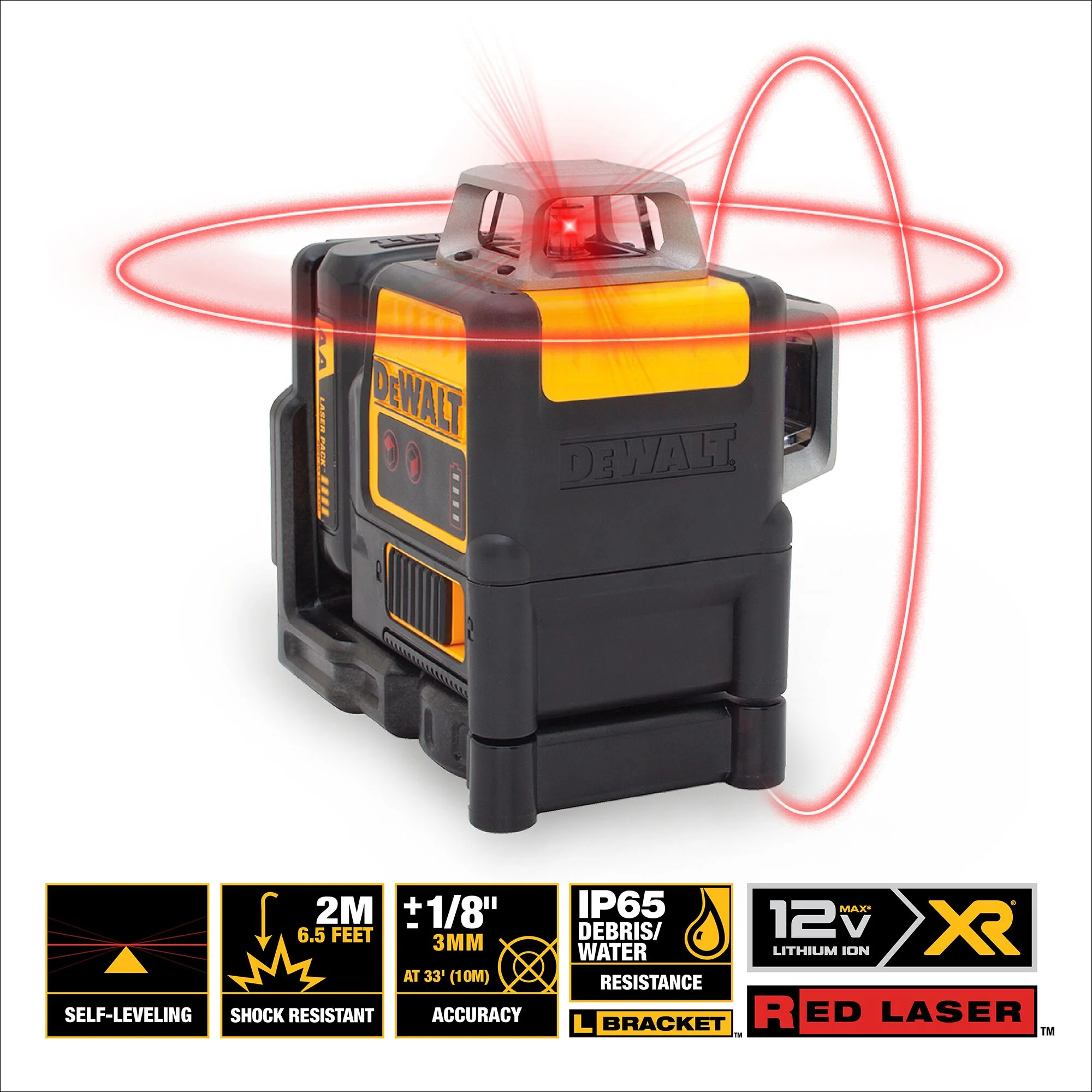 DeWalt 12V MAX 2 x 360° Red Line Laser - Image 4