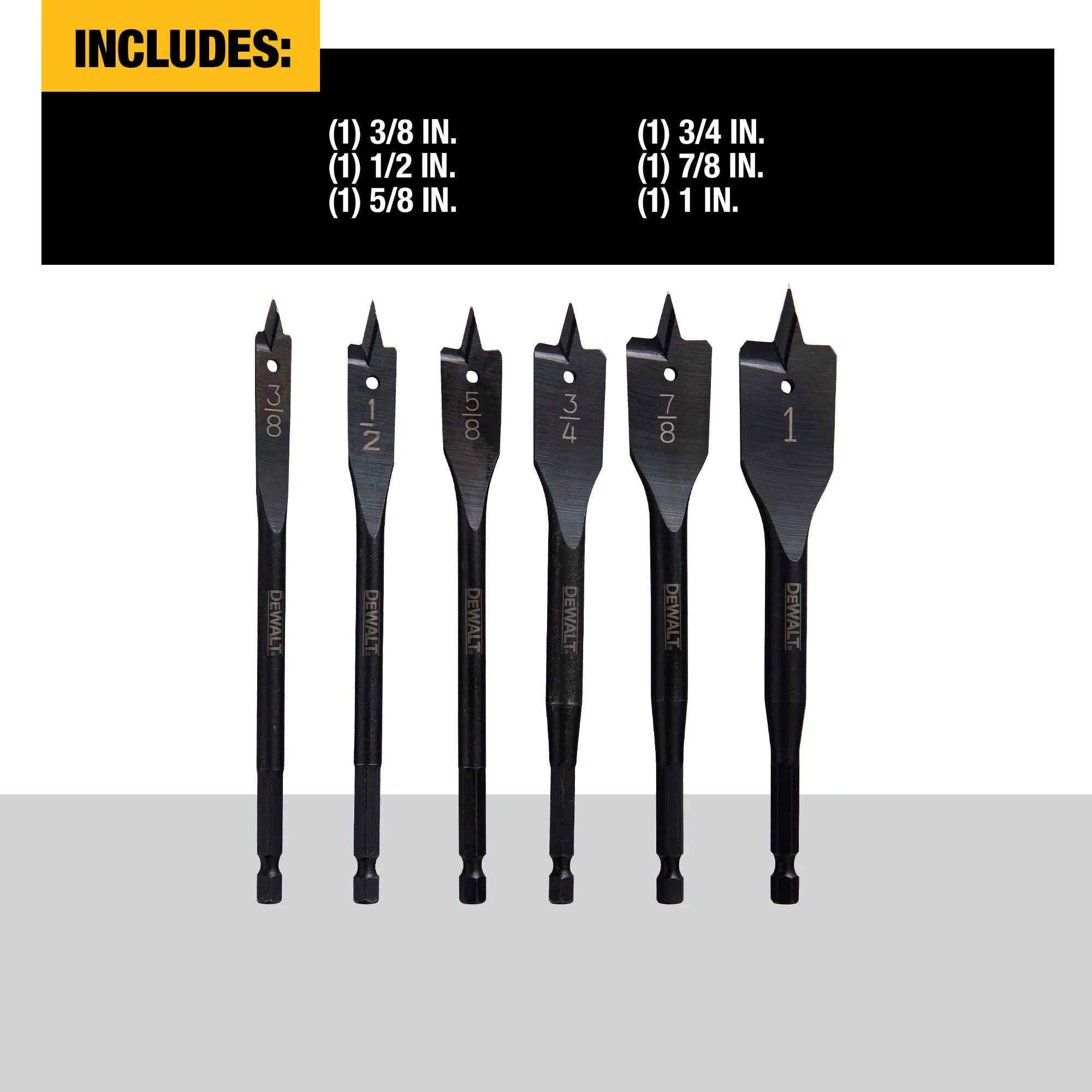 DeWalt 6 pc. Heavy Duty Spade Bit Set - Image 8