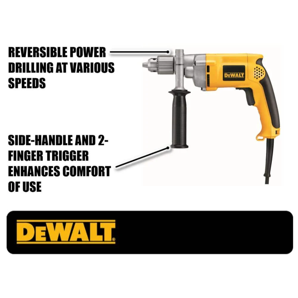 DeWalt 1/2" 850 RPM VSR Corded Power Drill- Grounded - Image 8